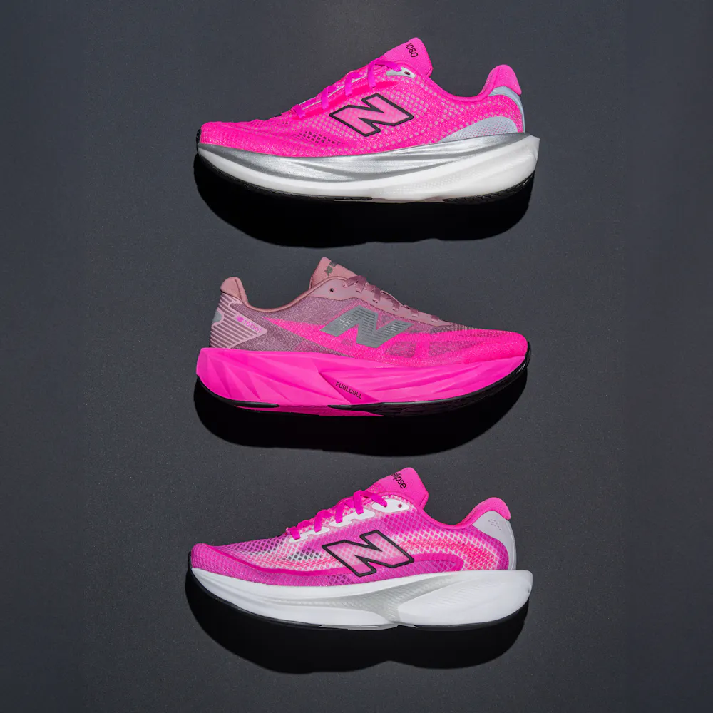 New Balance pink running shoes
