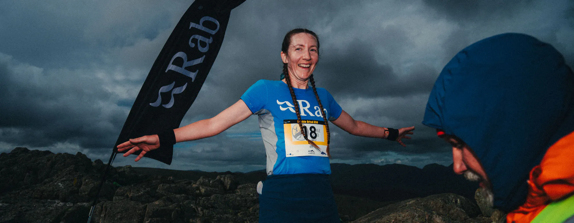 Sara Willhoit at the top of Harrison Stickle