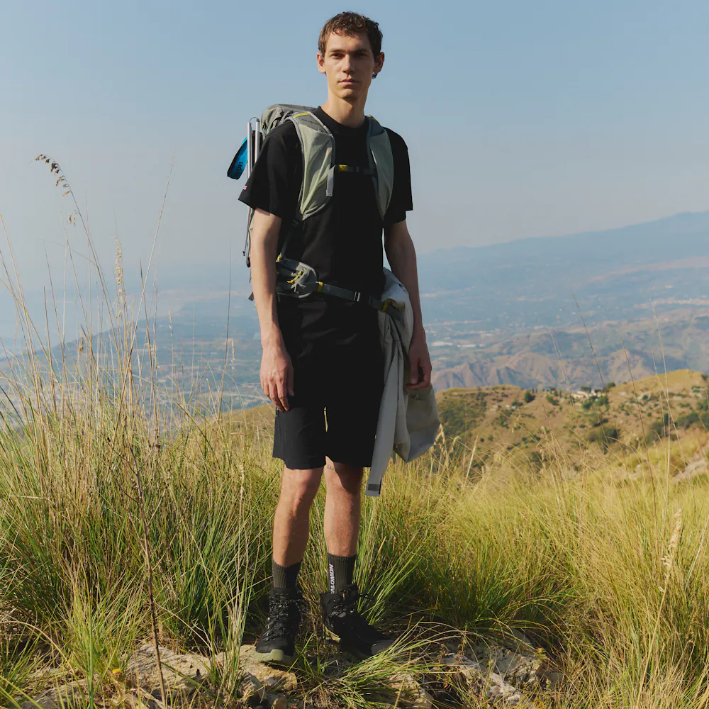 Men's hiking shoes and clothing