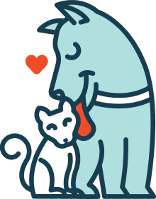 Dog and cat cuddling