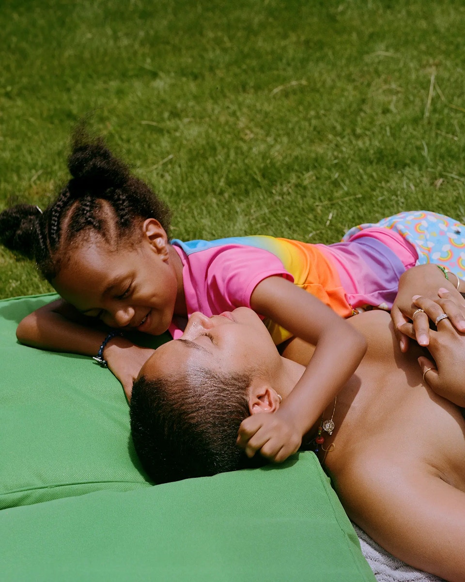 daughter caressing moms face