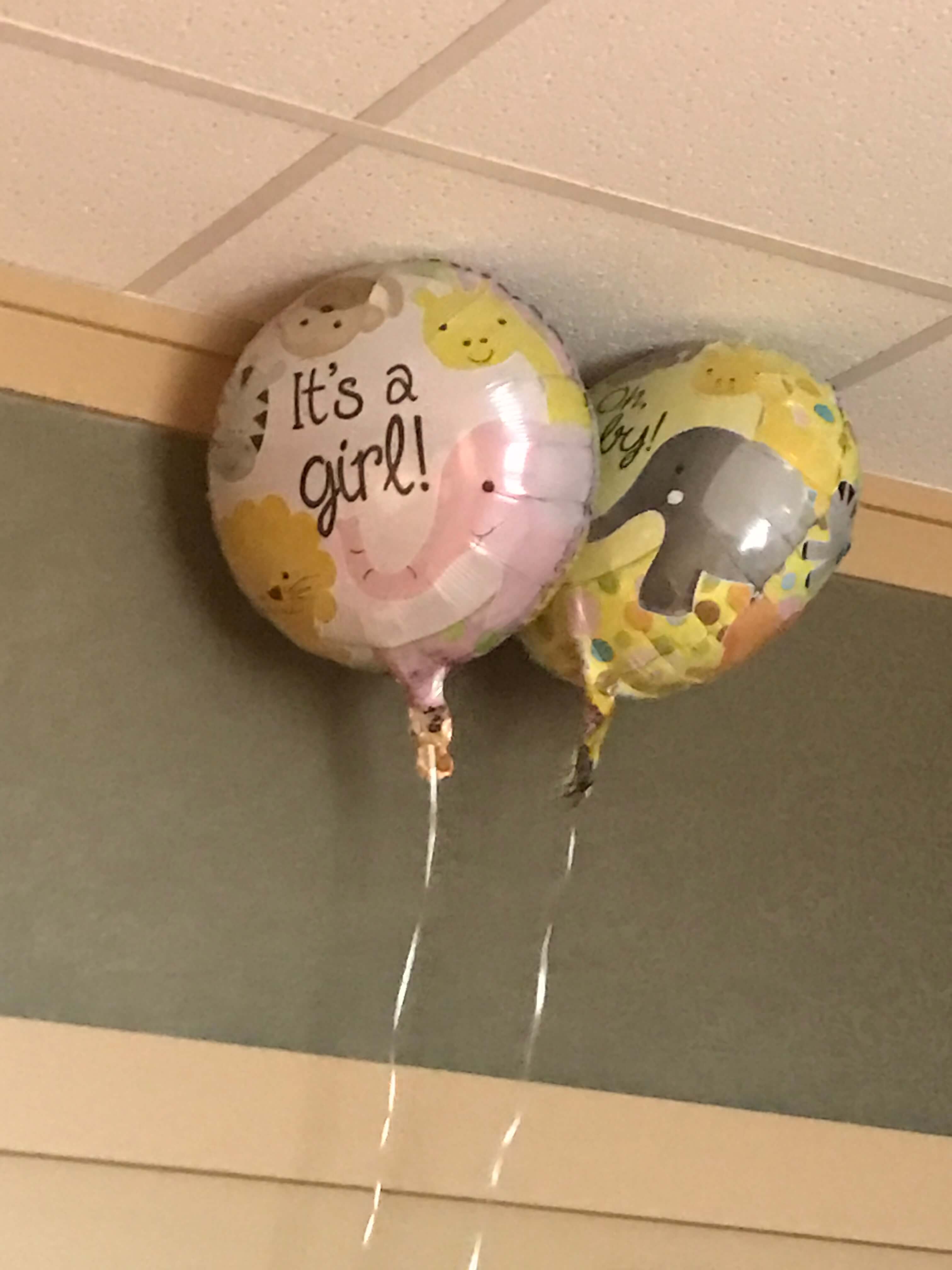 its a girl balloons at the hospital