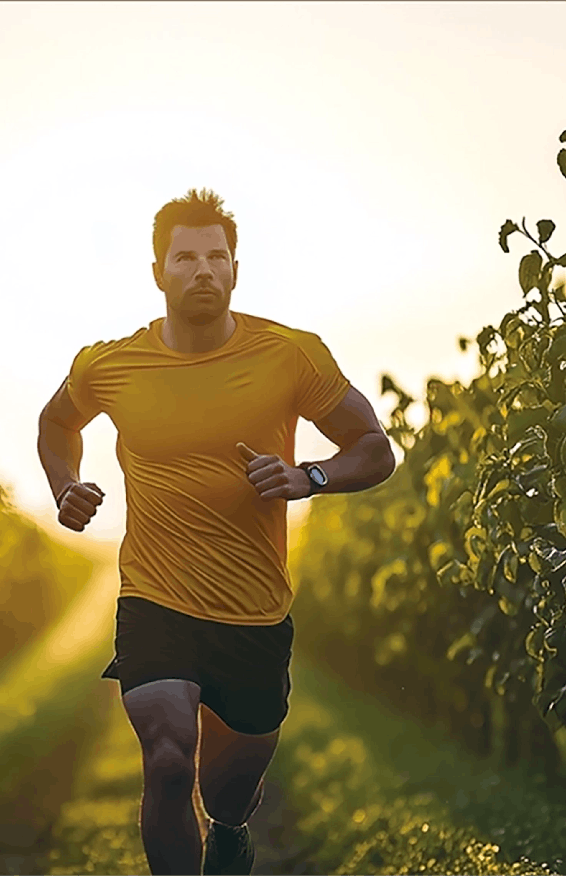 Athlete running in a field