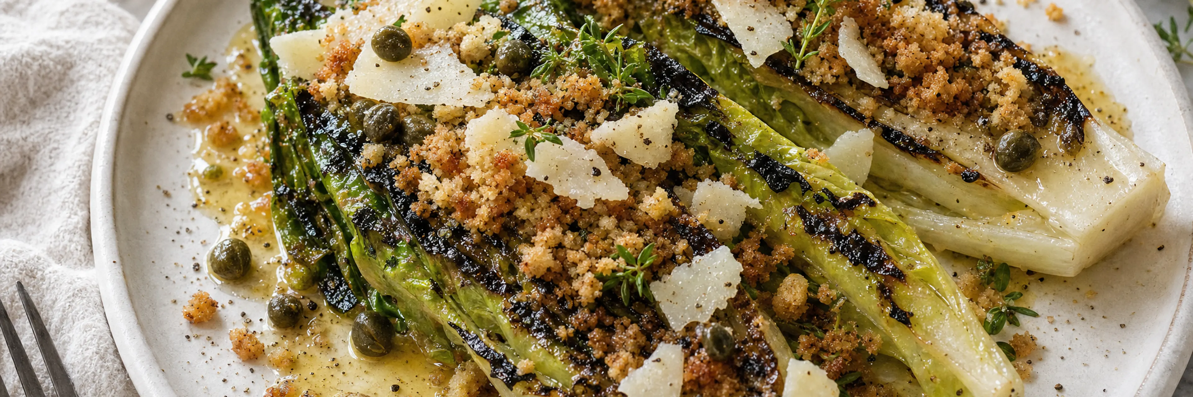 Cos lettuce Caesar salad