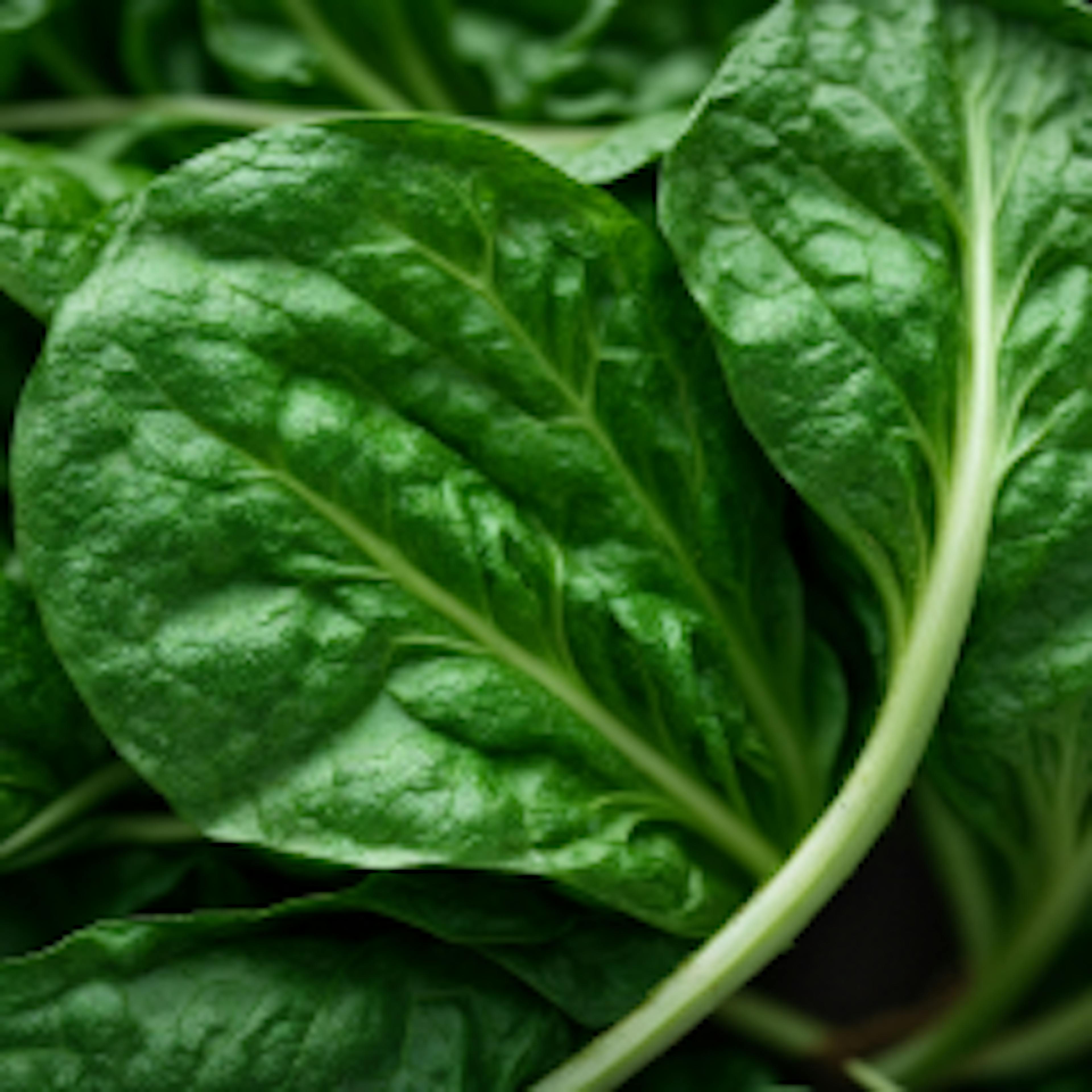 Macro image of baby spinach leaf