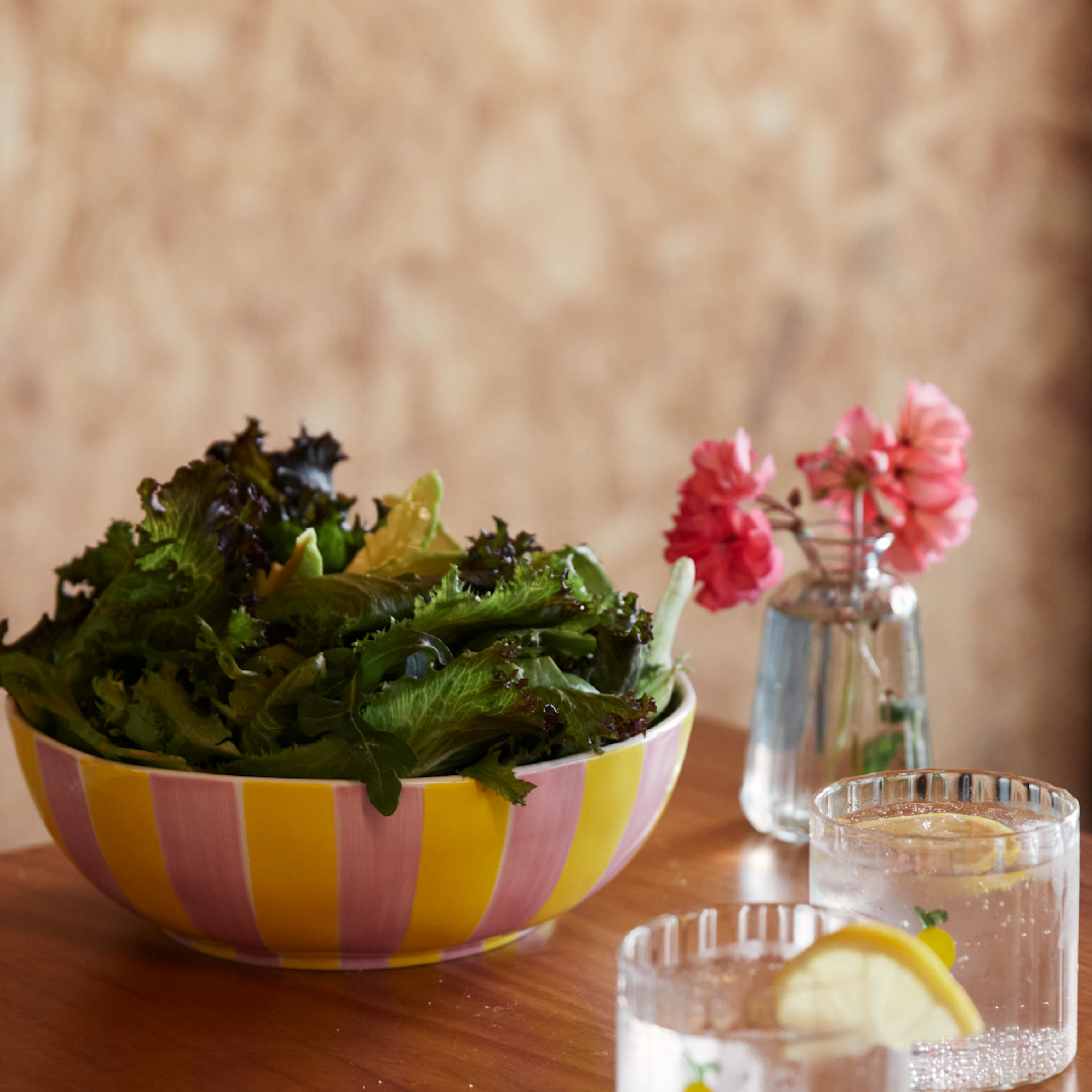 Mixed Leaf lettuce in a colourful bowl