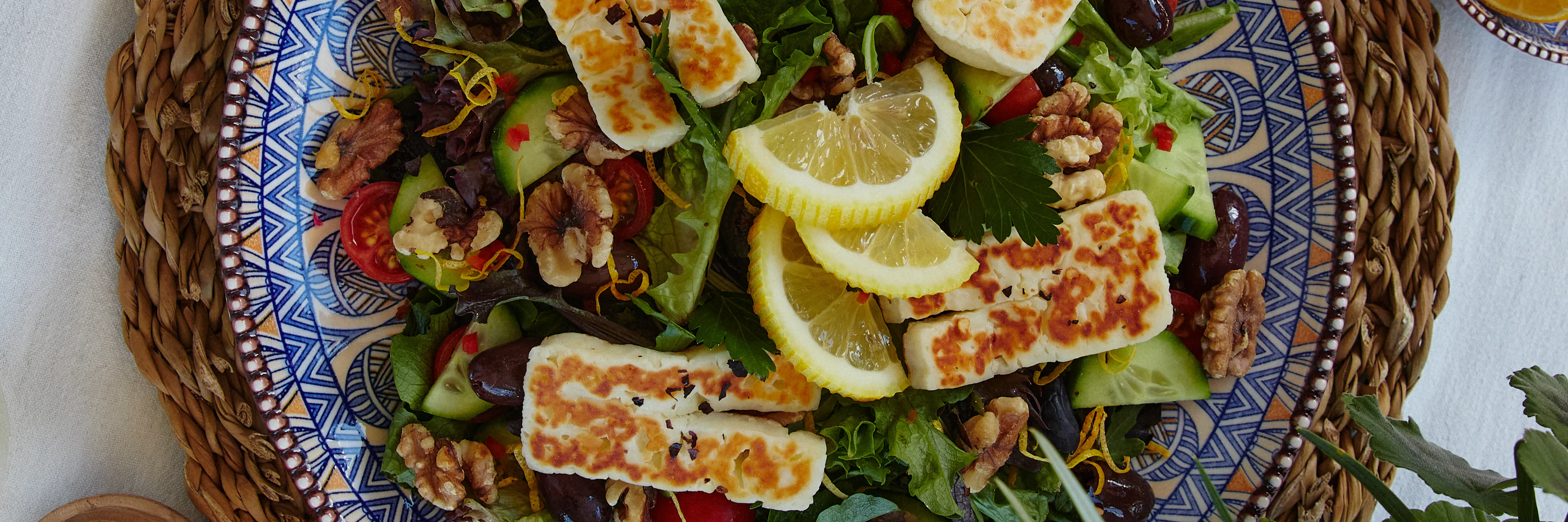 Mediterranean Halloumi & Mixed Leaf Salad finished dish