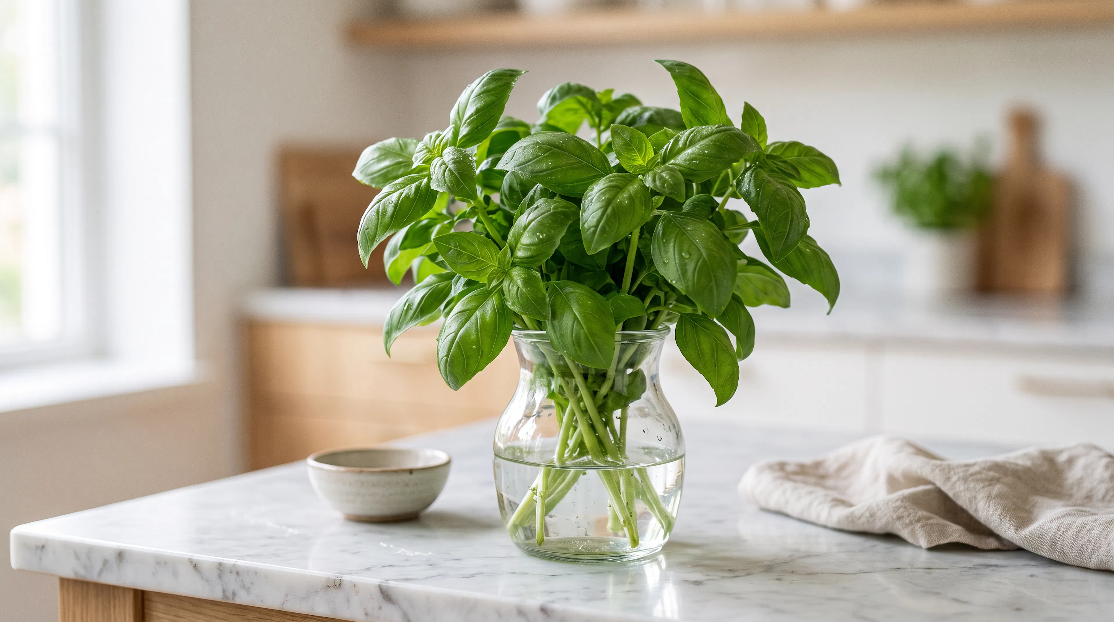 Basil in a jar