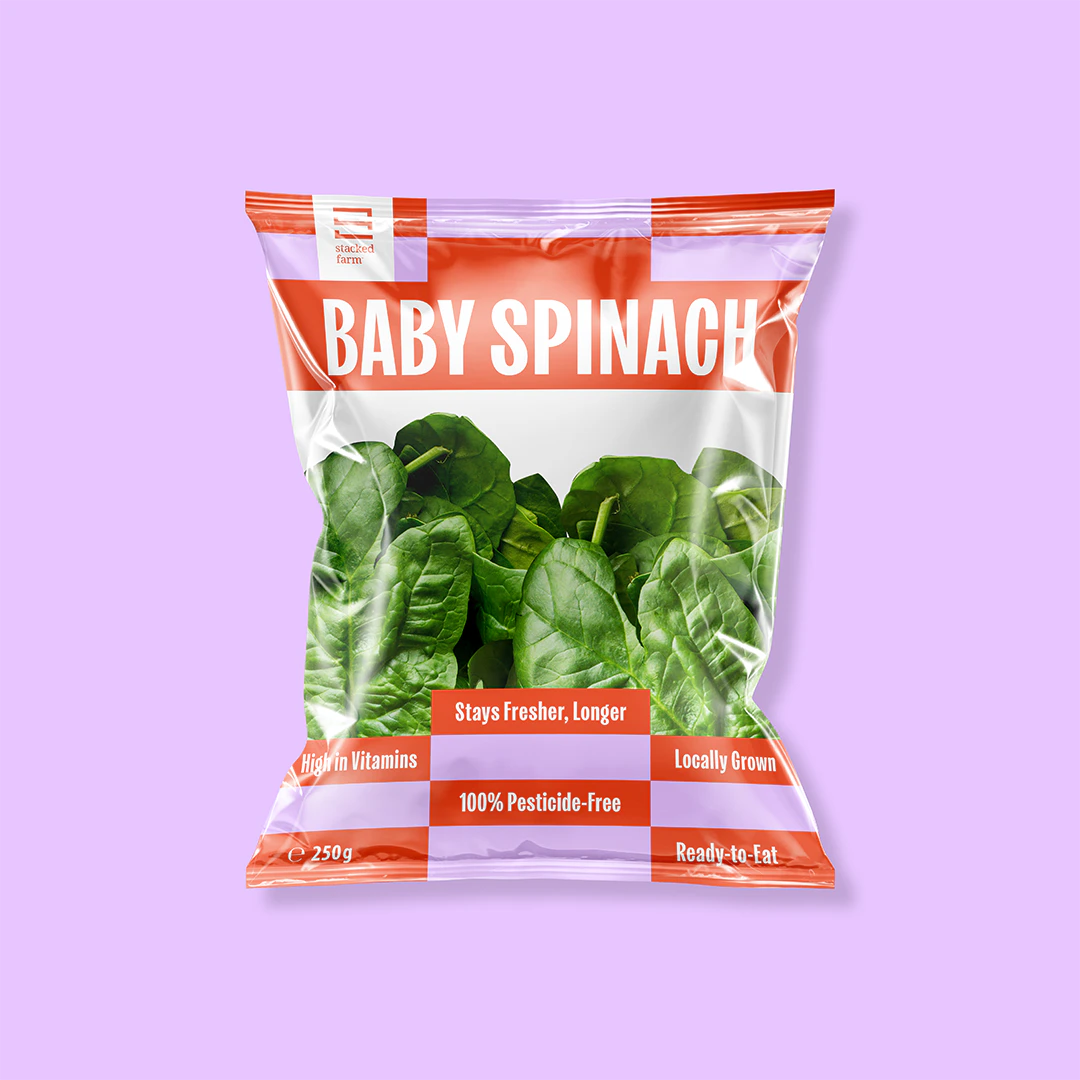 Baby Spinach in packaging