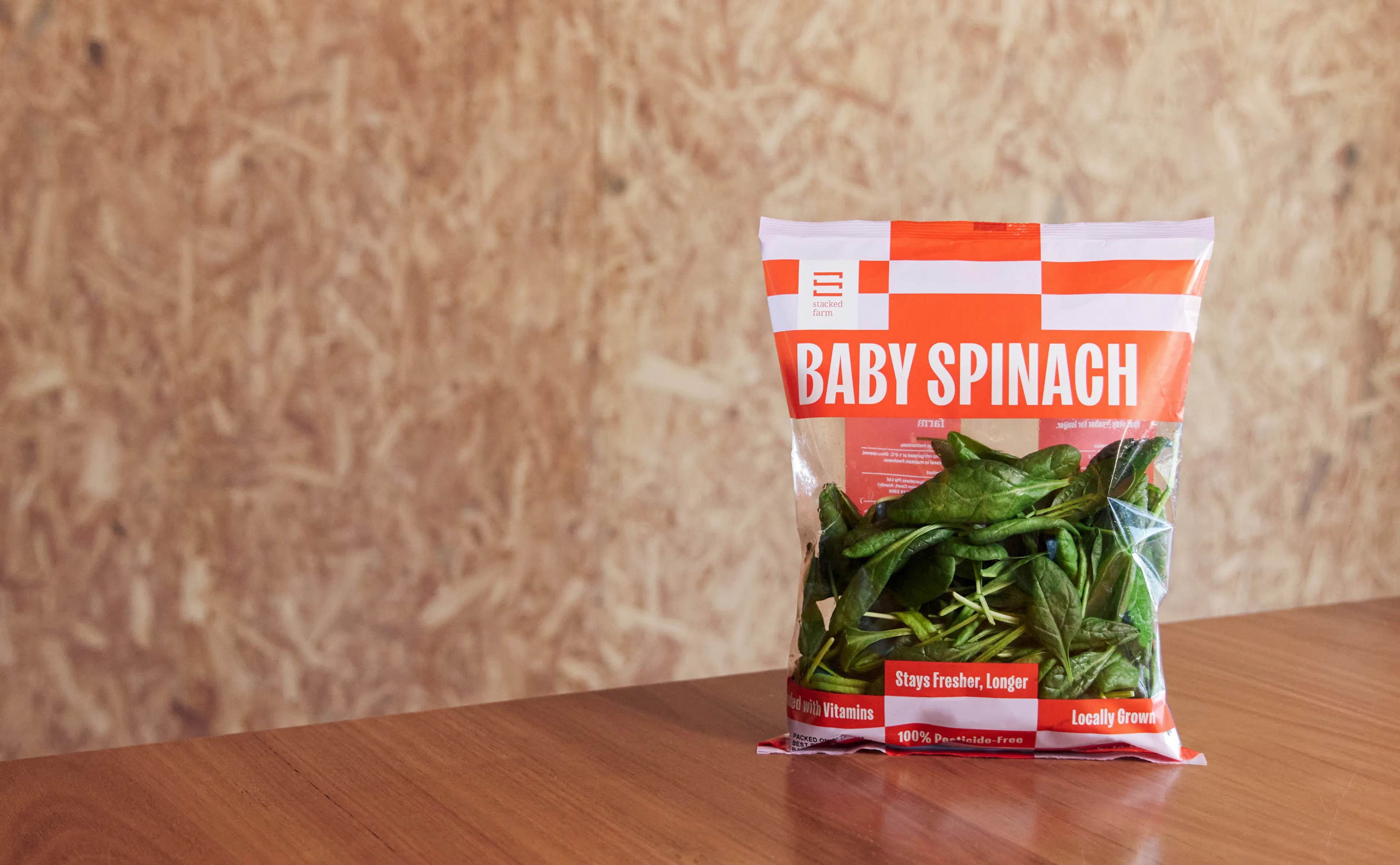 Baby spinach in a bag