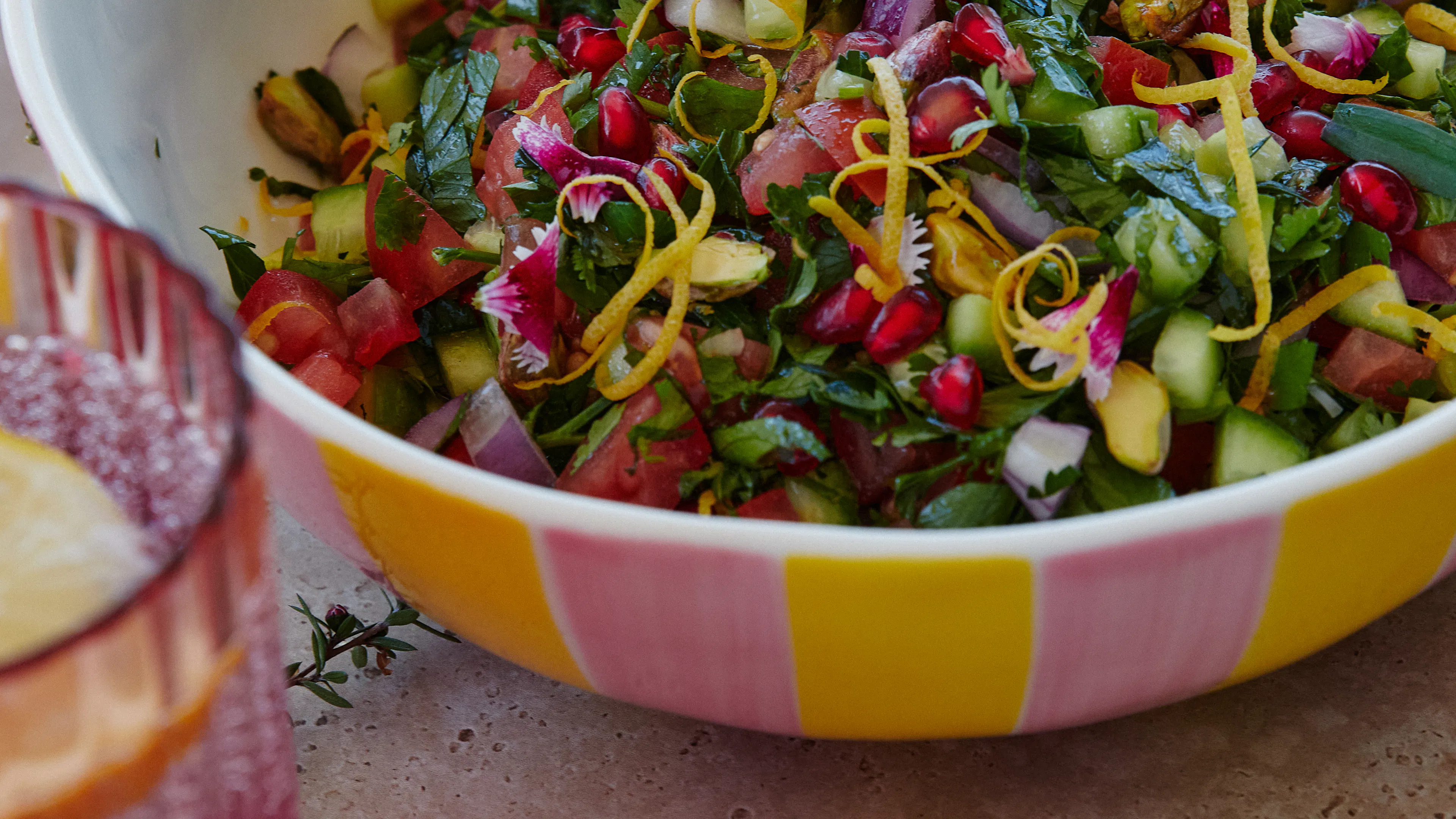Fresh Persian Shirazi Salad final dish