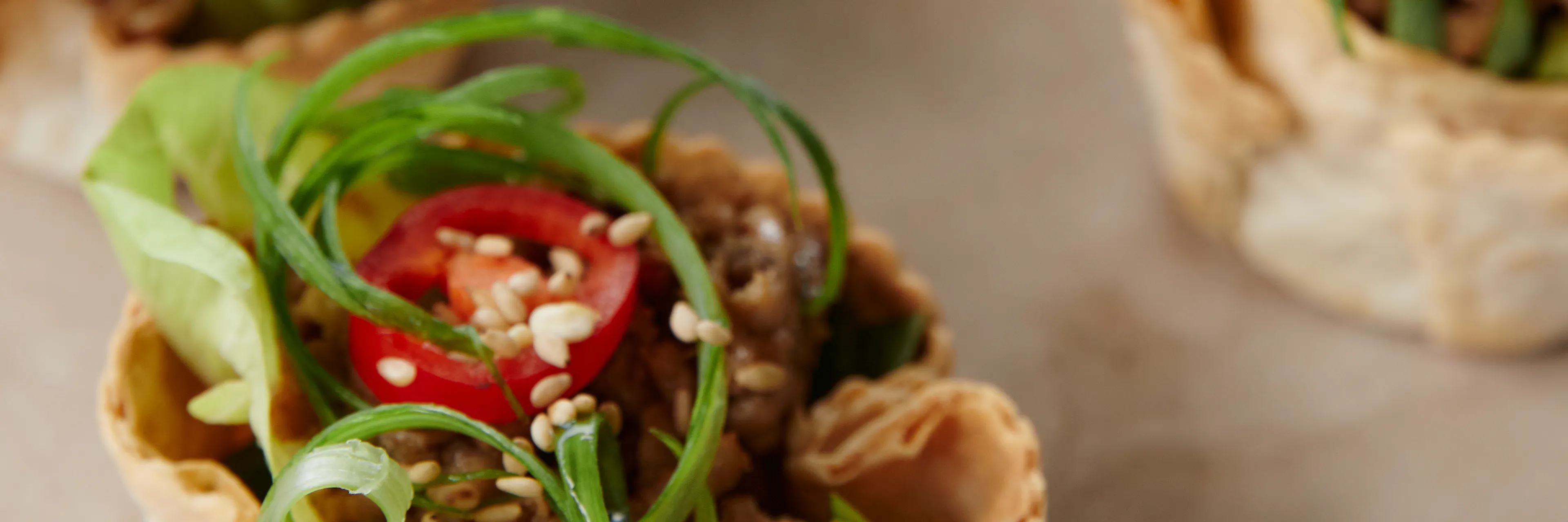 Butter leaf pastry cups