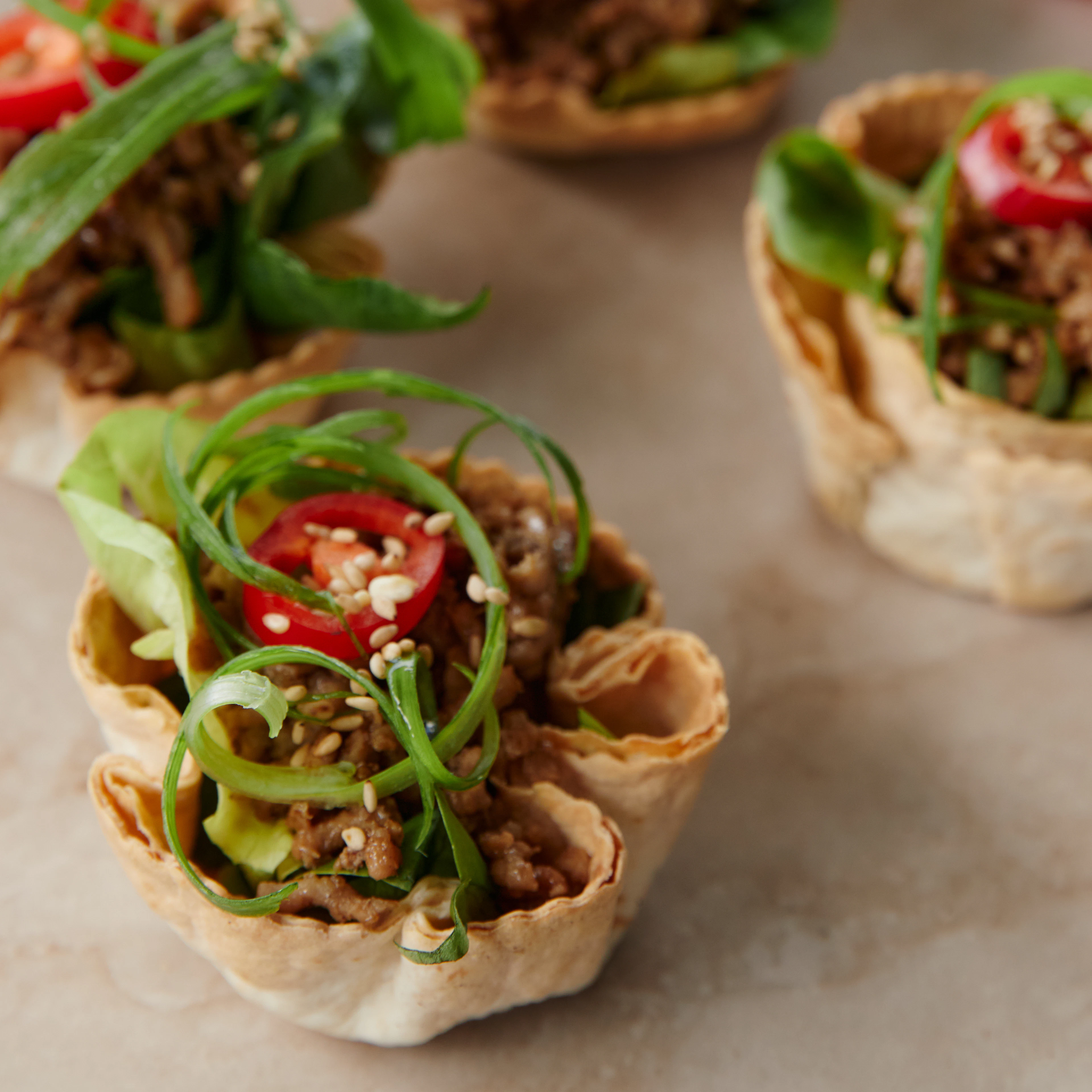 Butter leaf pastry cups