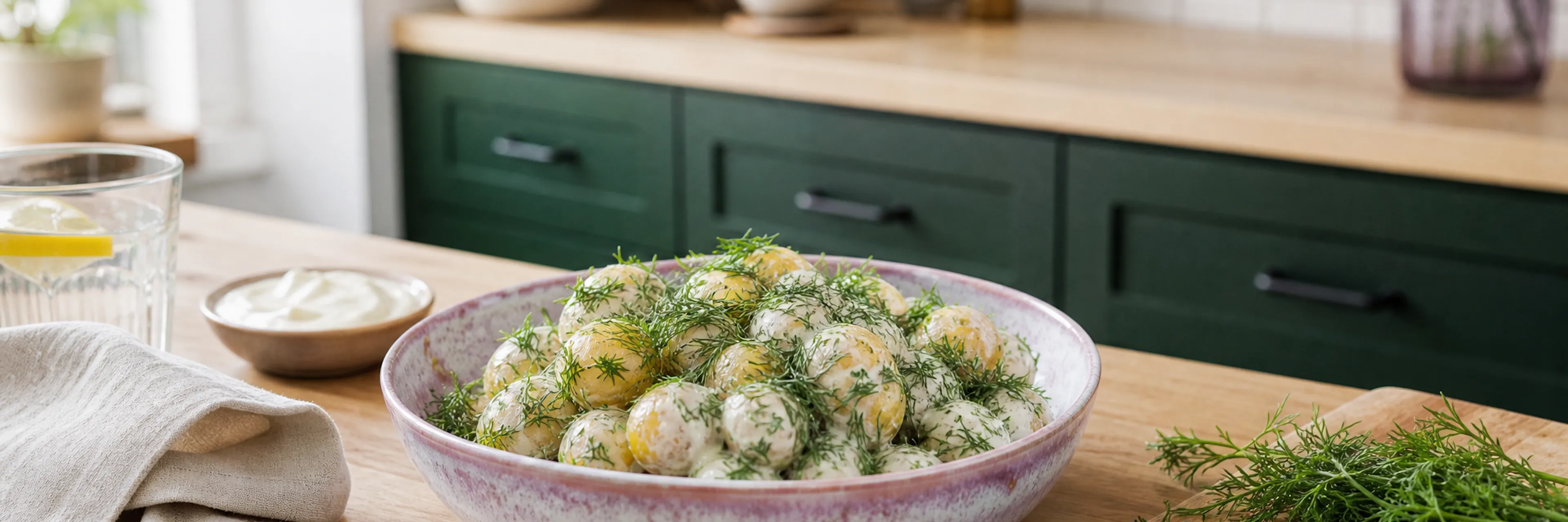 Fresh dill on potato