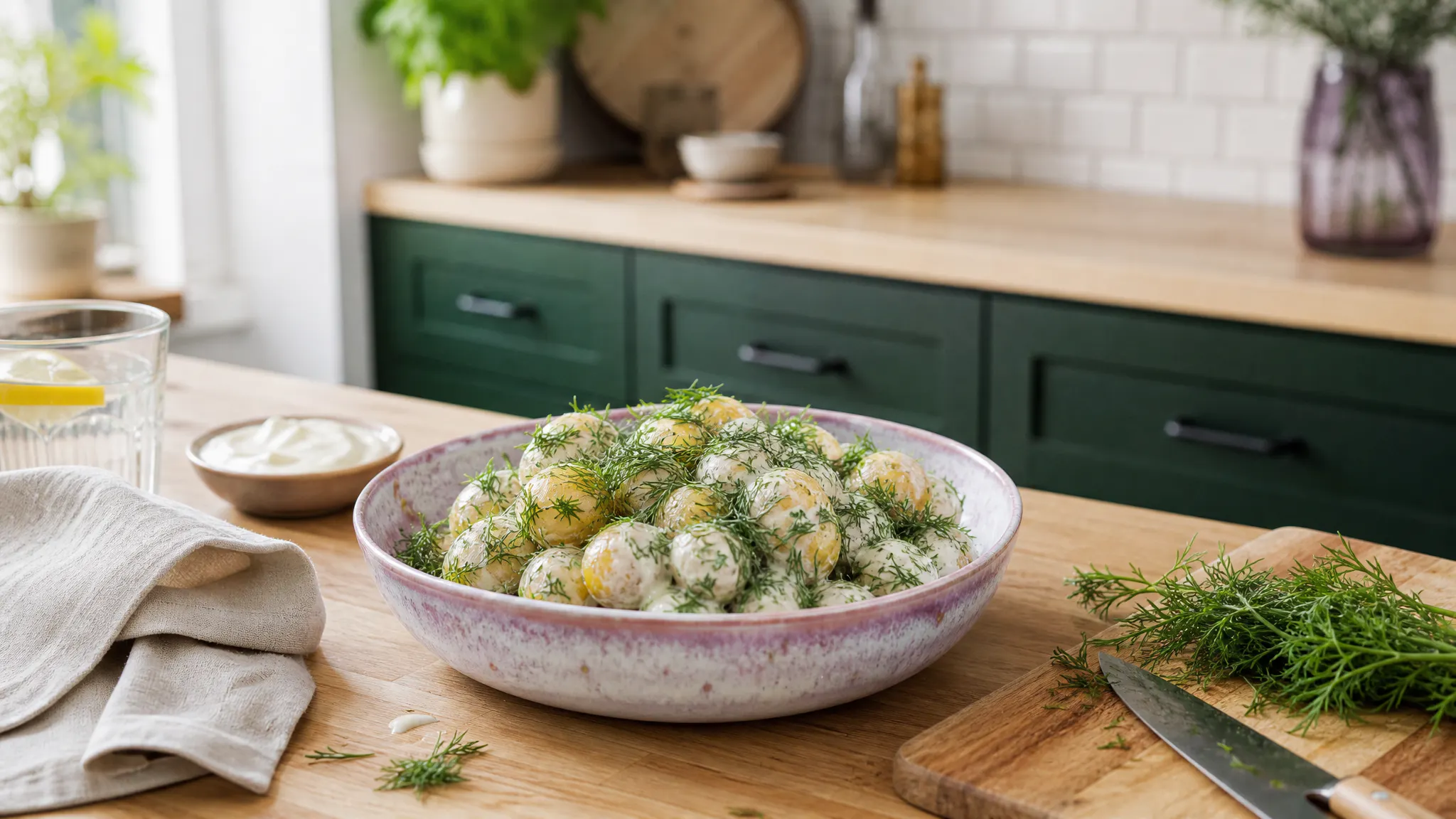 Fresh dill on potato