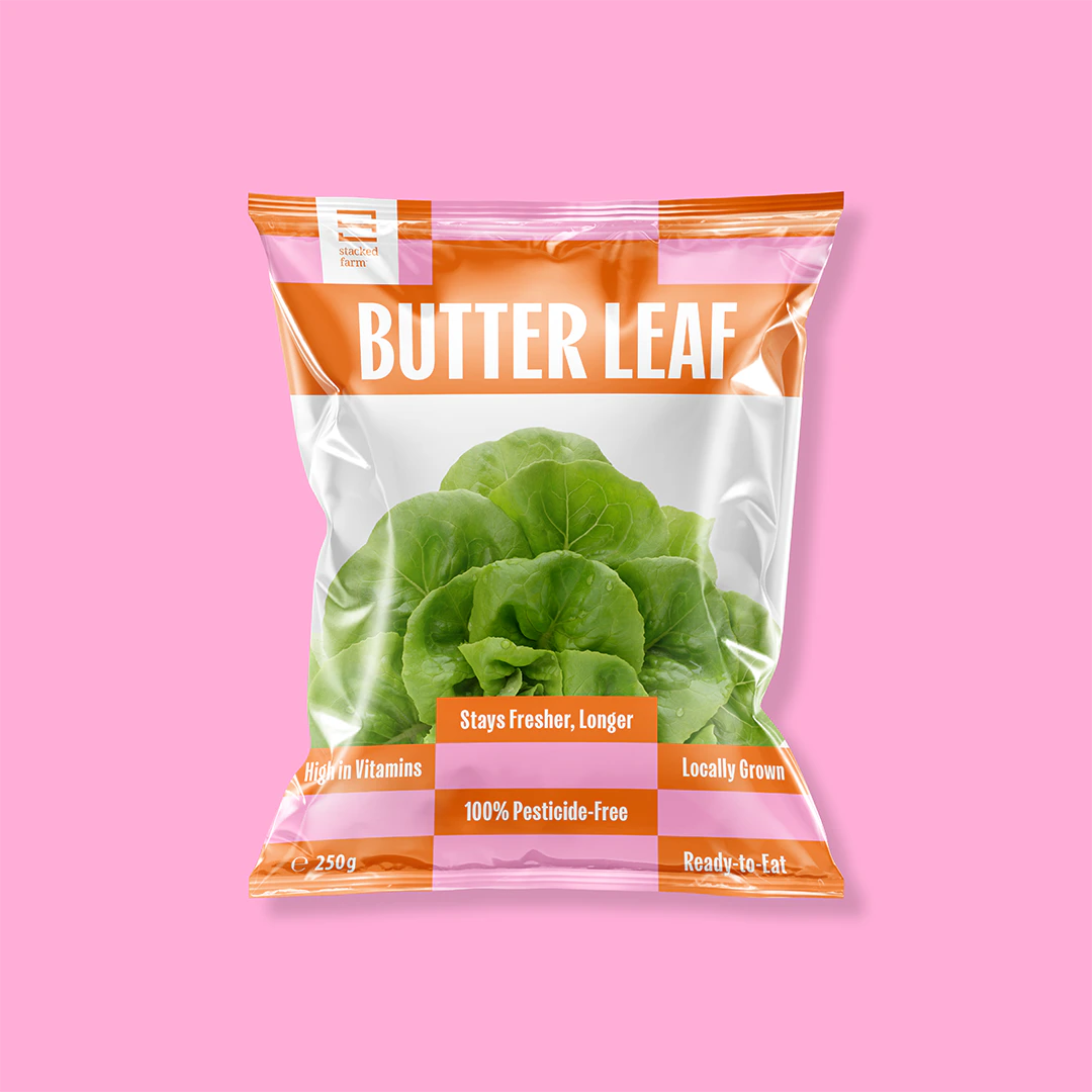 Butter leaf lettuce in packaging