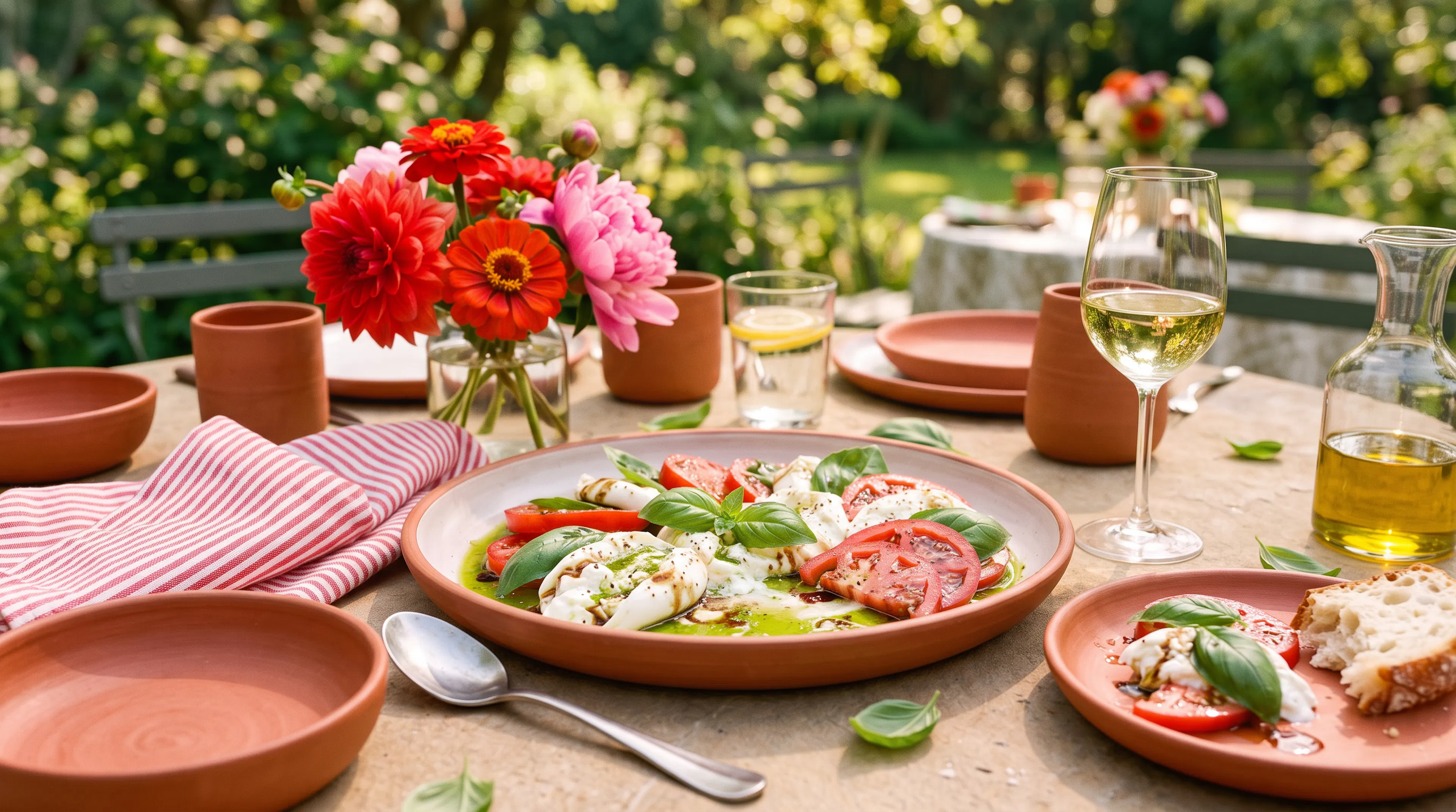 Tomato, Burrata & Basil Caprese with Basil Oil