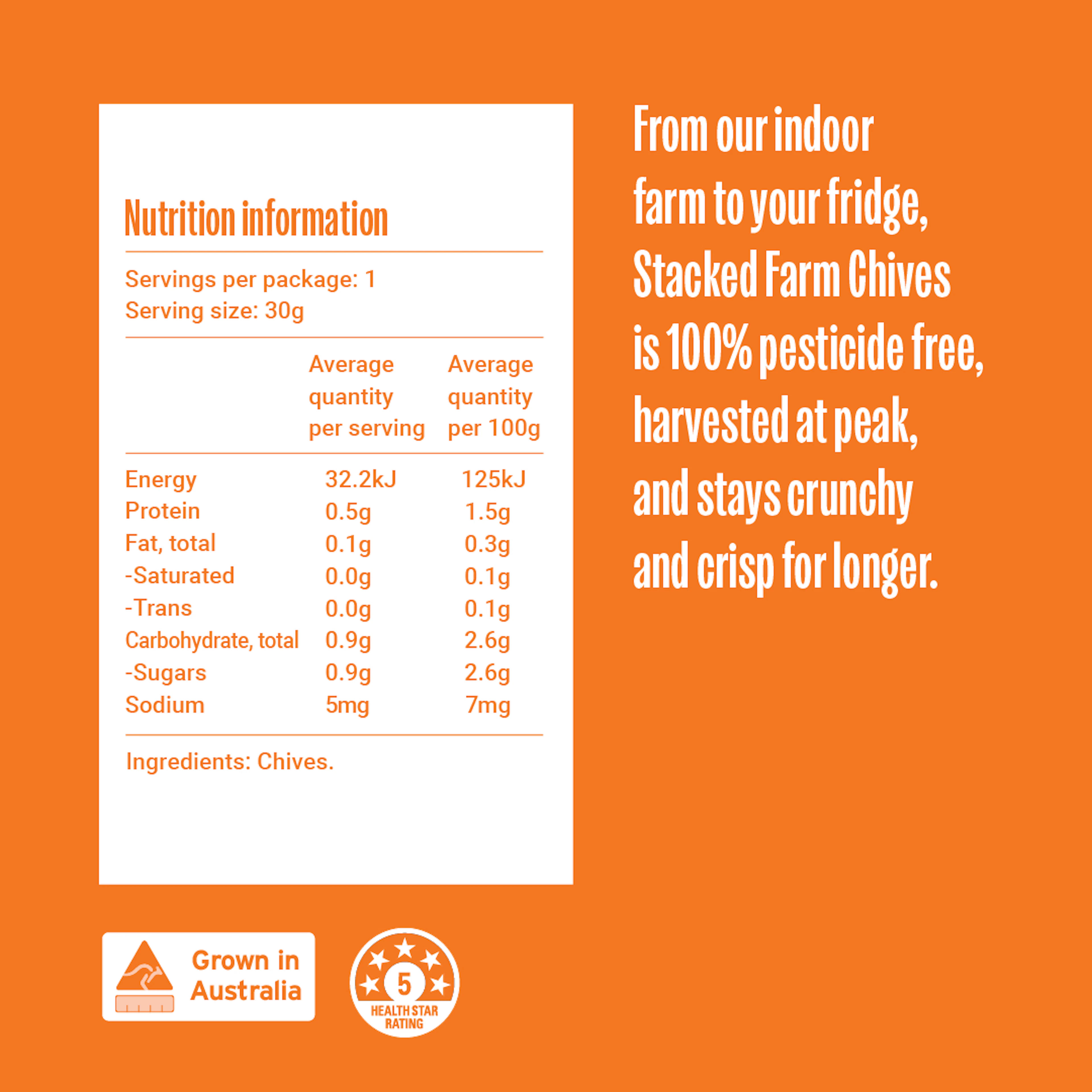 Chives nutritional data