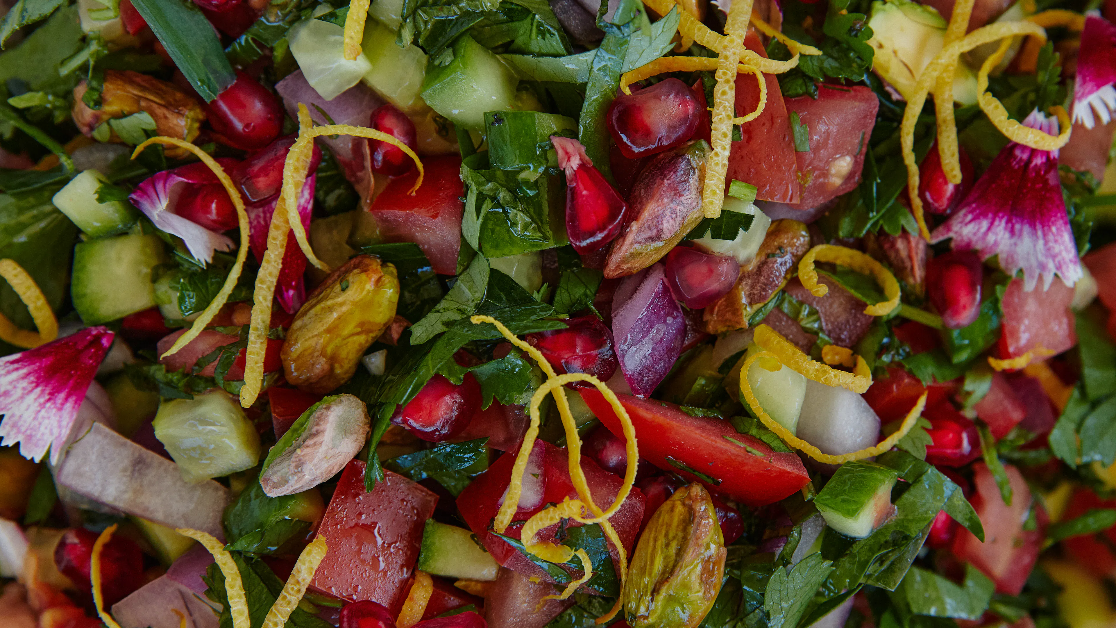 Fresh Persian Shirazi Salad closeup