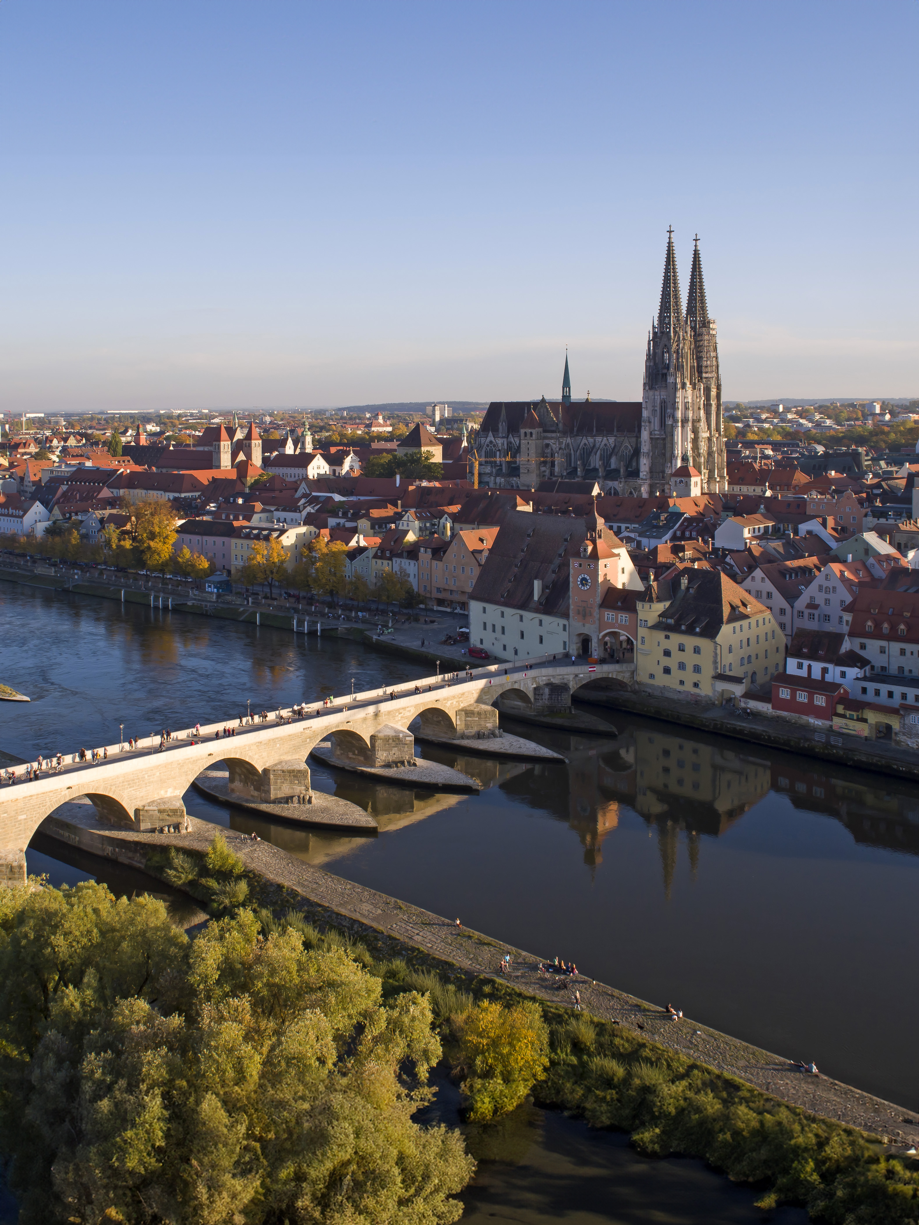 Regensburg im Panorama aus der Vogelperspektive