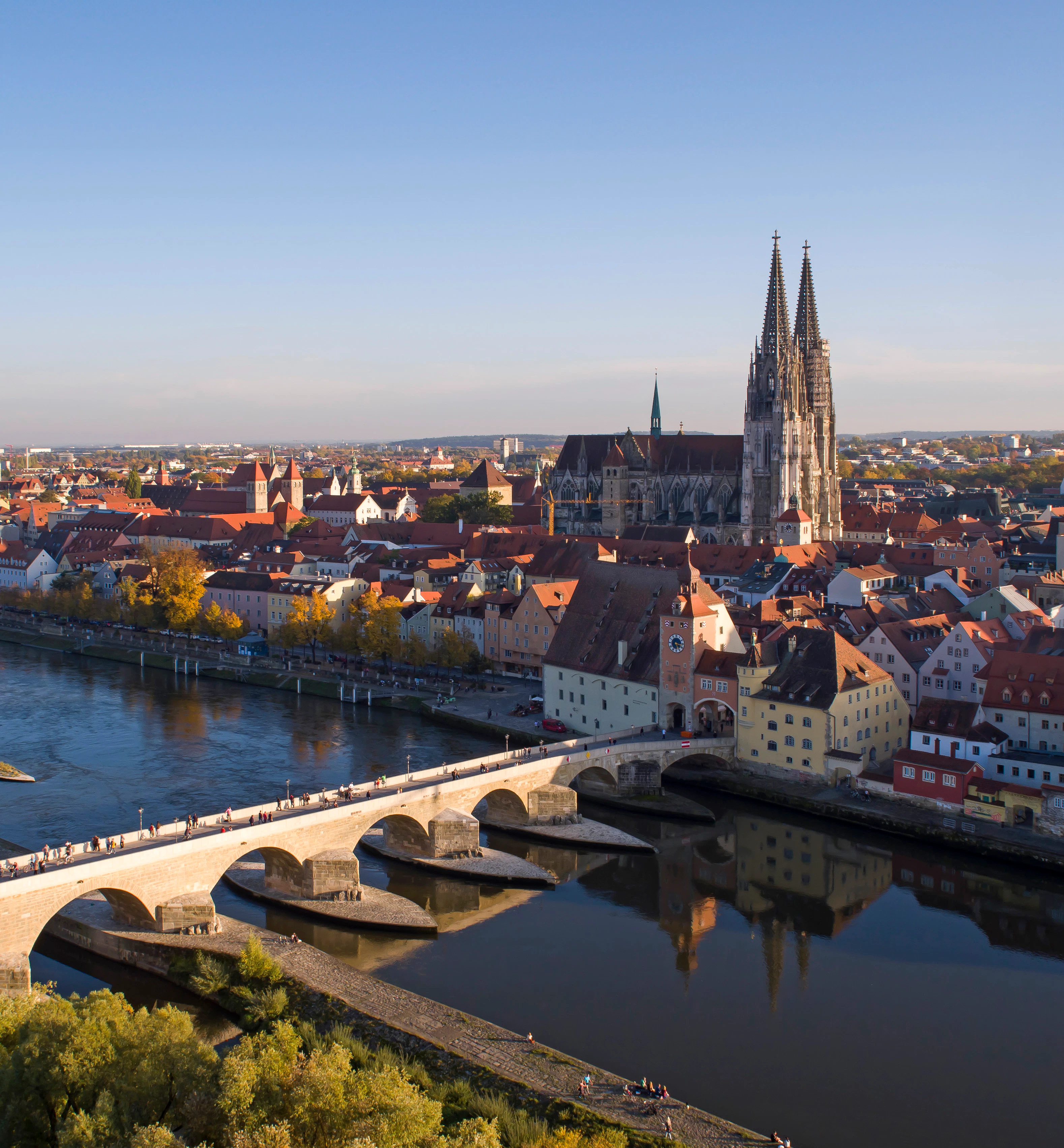 Regensburg im Panorama aus der Vogelperspektive