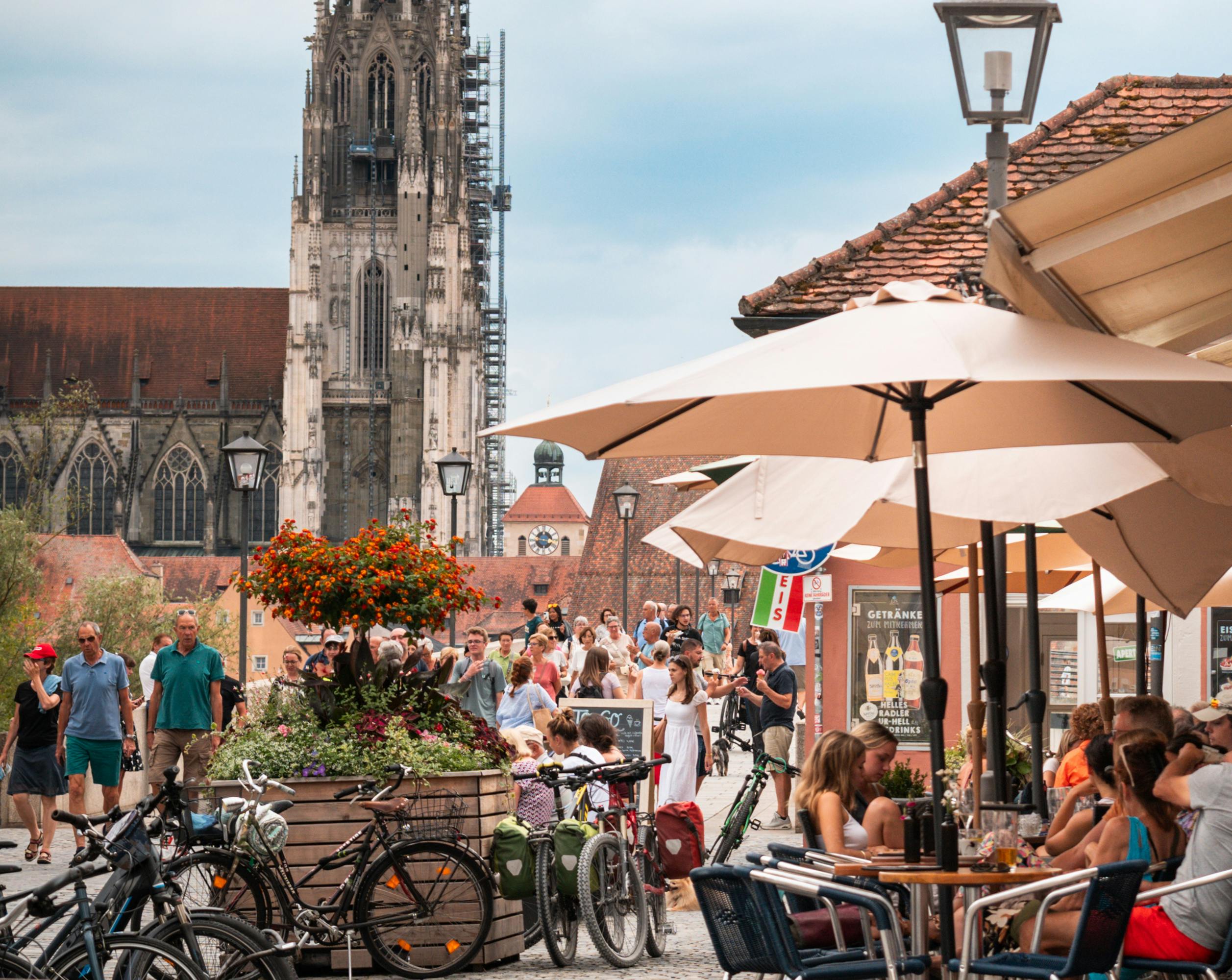 Stadtamhof mit Blick auf den Dom