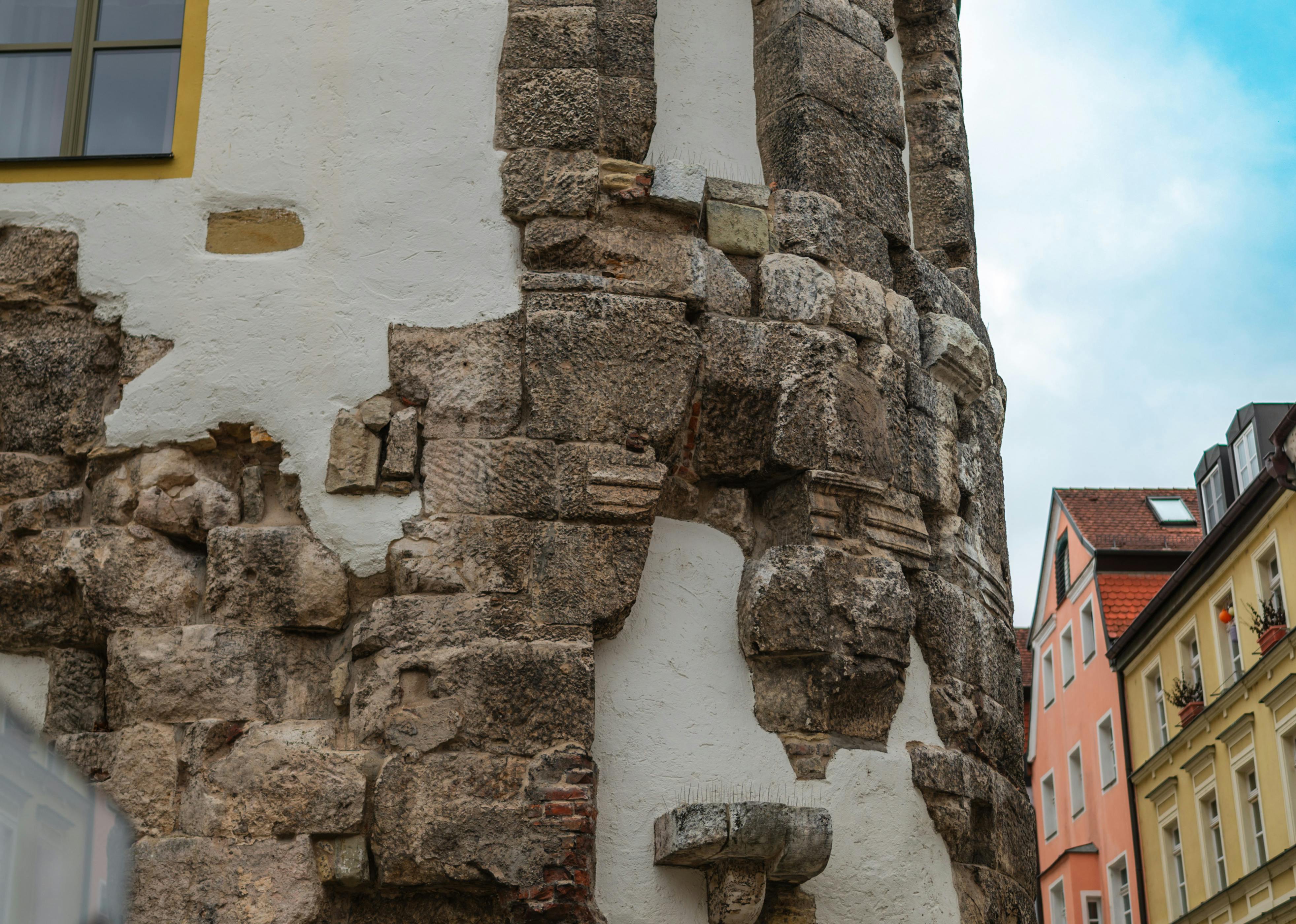Ein Teil der Porta Praetoria in Regensburg