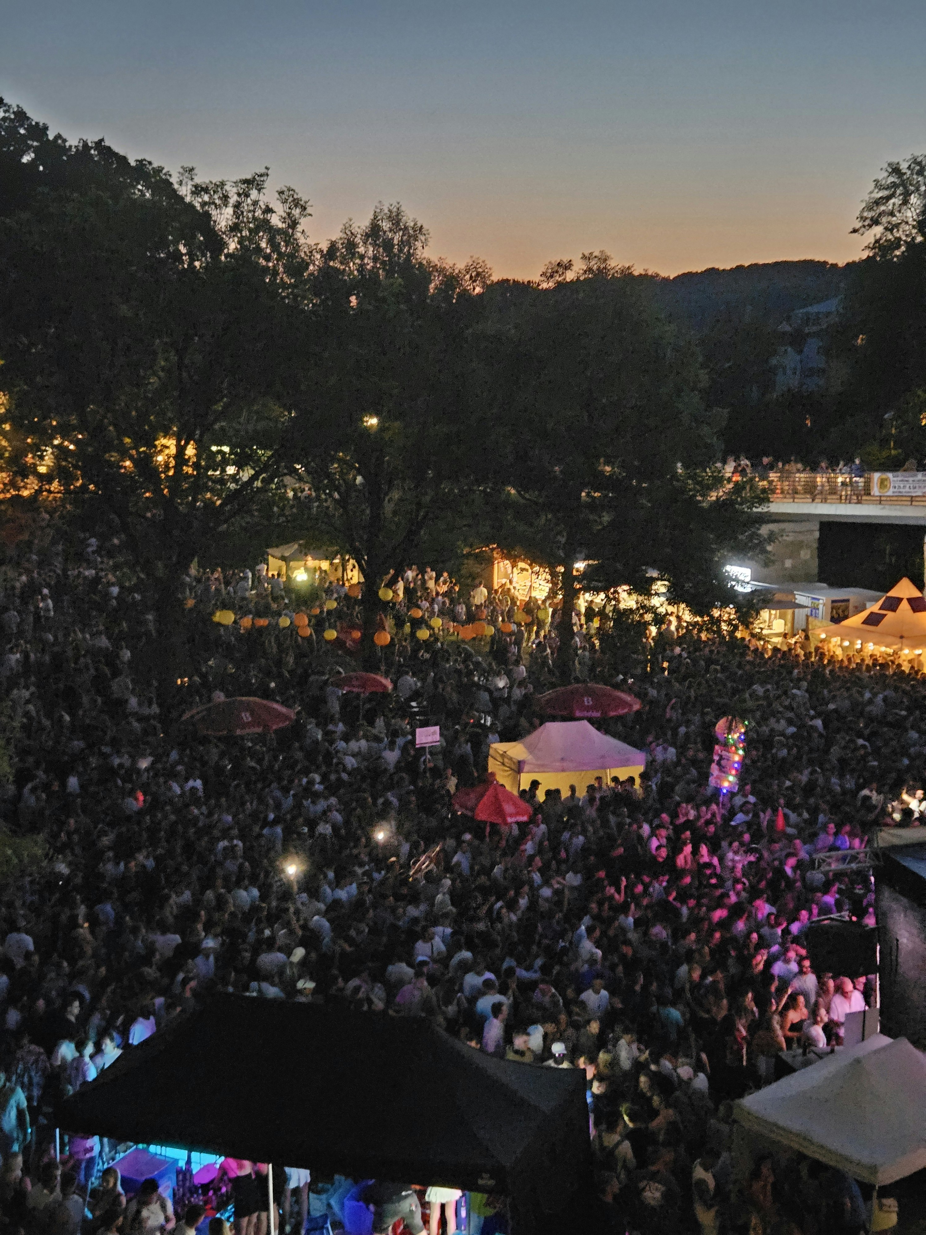 Jahninsel von der Steinernen Brücke aus am Abend