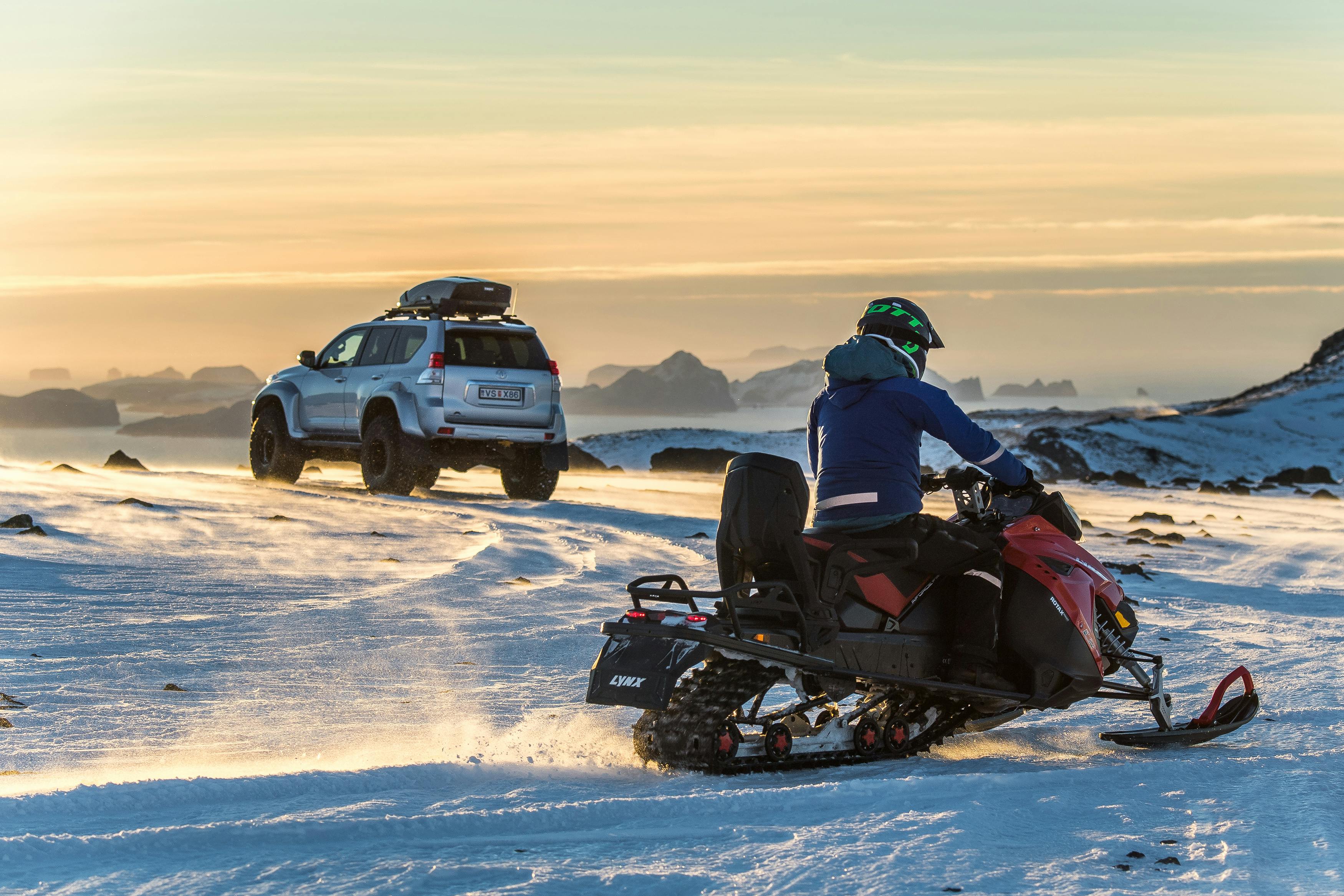 Snowmobiling in Iceland Glacier activity Thrilling adventure on an