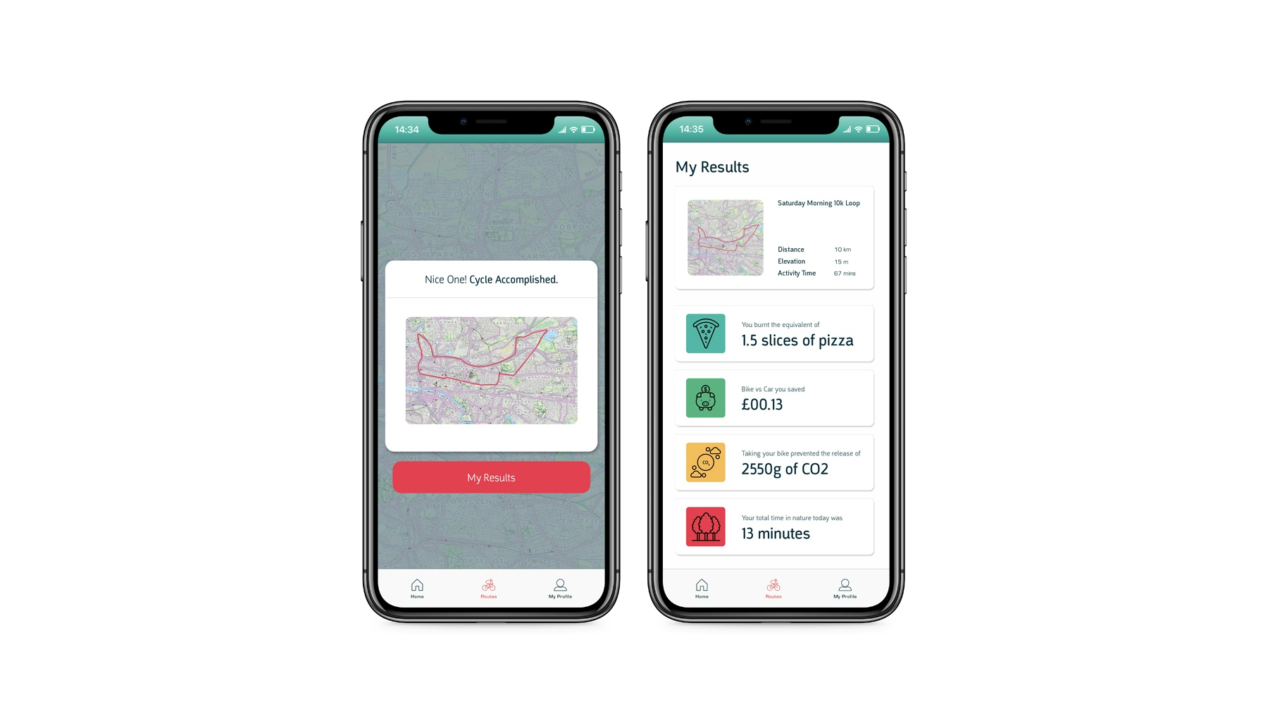 Huli route mapping app mock-up