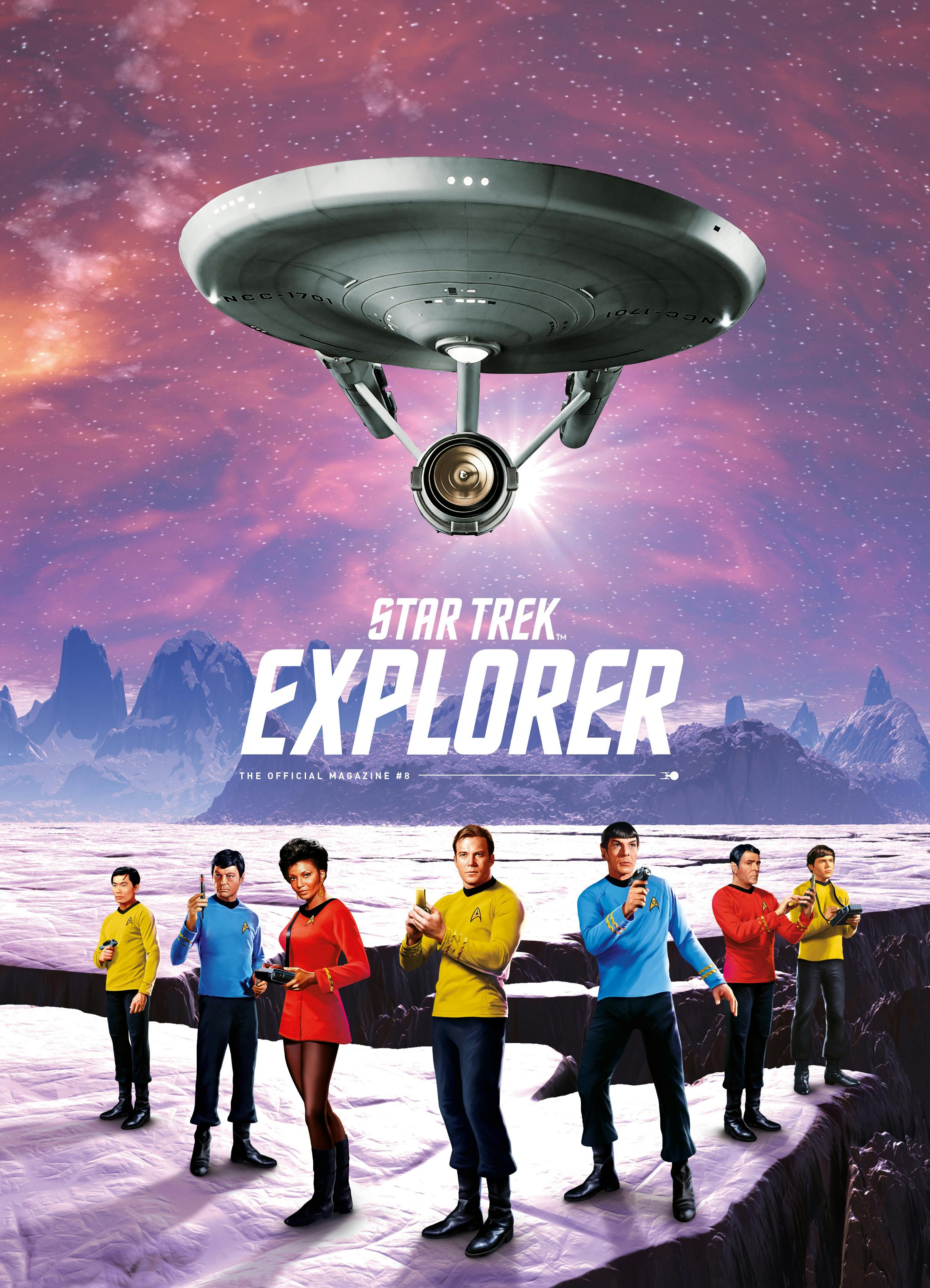 Star Trek Explorer #8 magazine foil cover featuring the crew of Star Trek: The Original Series