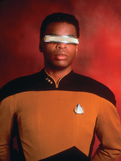 Geordi La Forge, as seen in Star Trek: The Next Generation