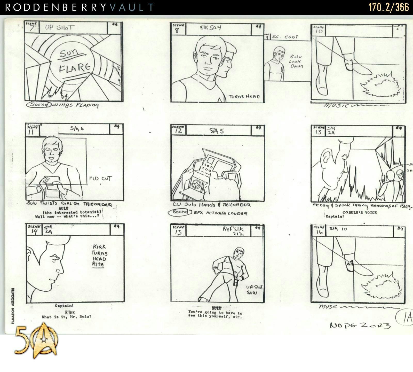 From the Roddenberry 366 Vault - The Animated Series - 'The Infinite Vulcan' storyboards