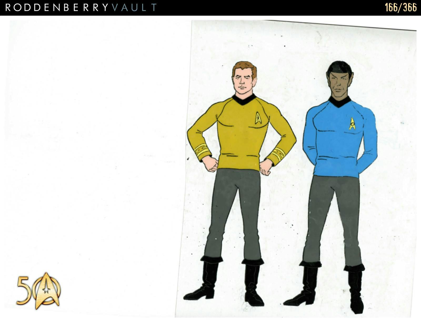 From the Roddenberry 366 Vault - The Animated Series - promotional art of Captain Kirk and Spock