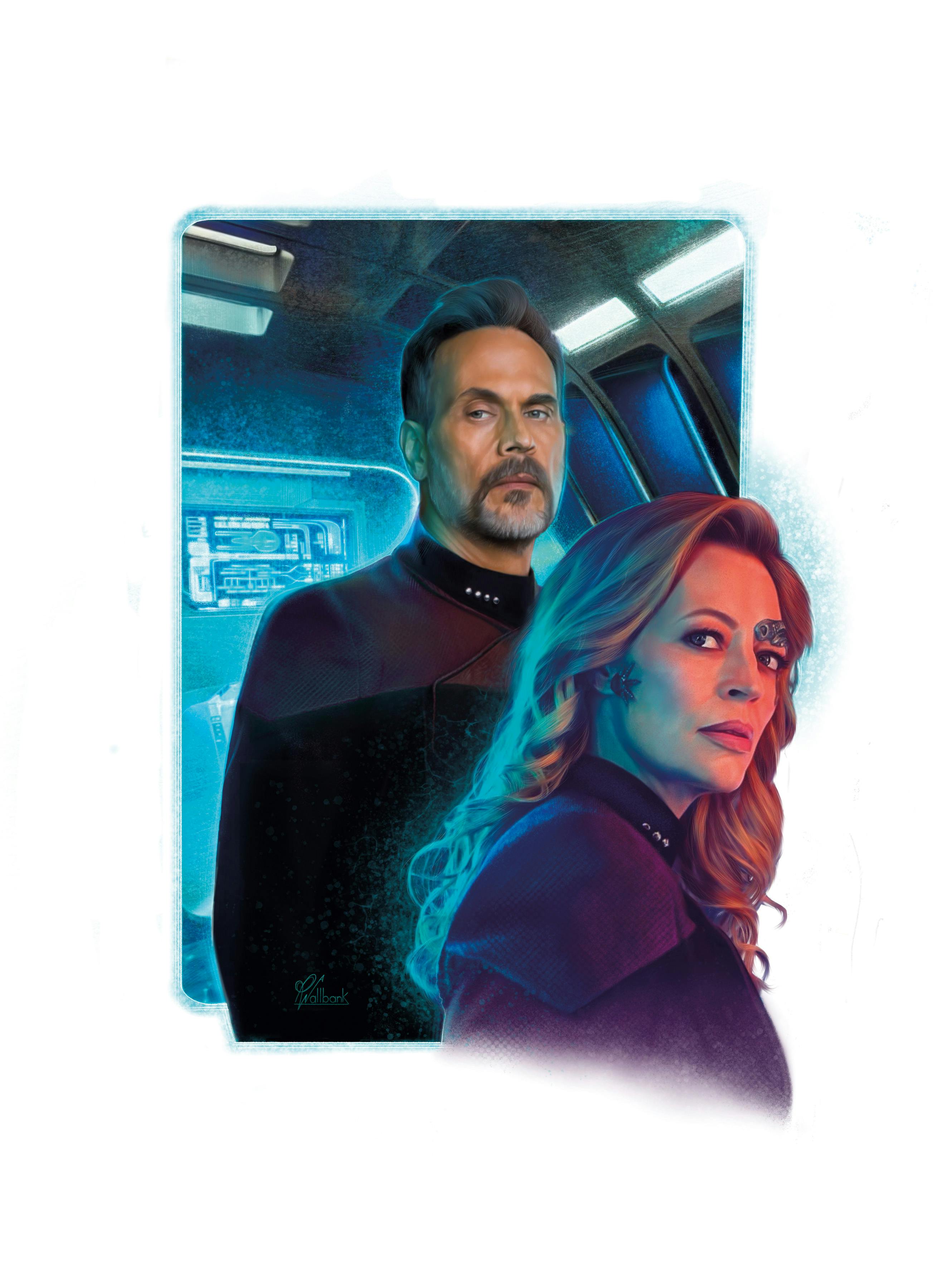 Star Trek Explorer #11 short story accompanying art featuring Liam Shaw and Seven of Nine