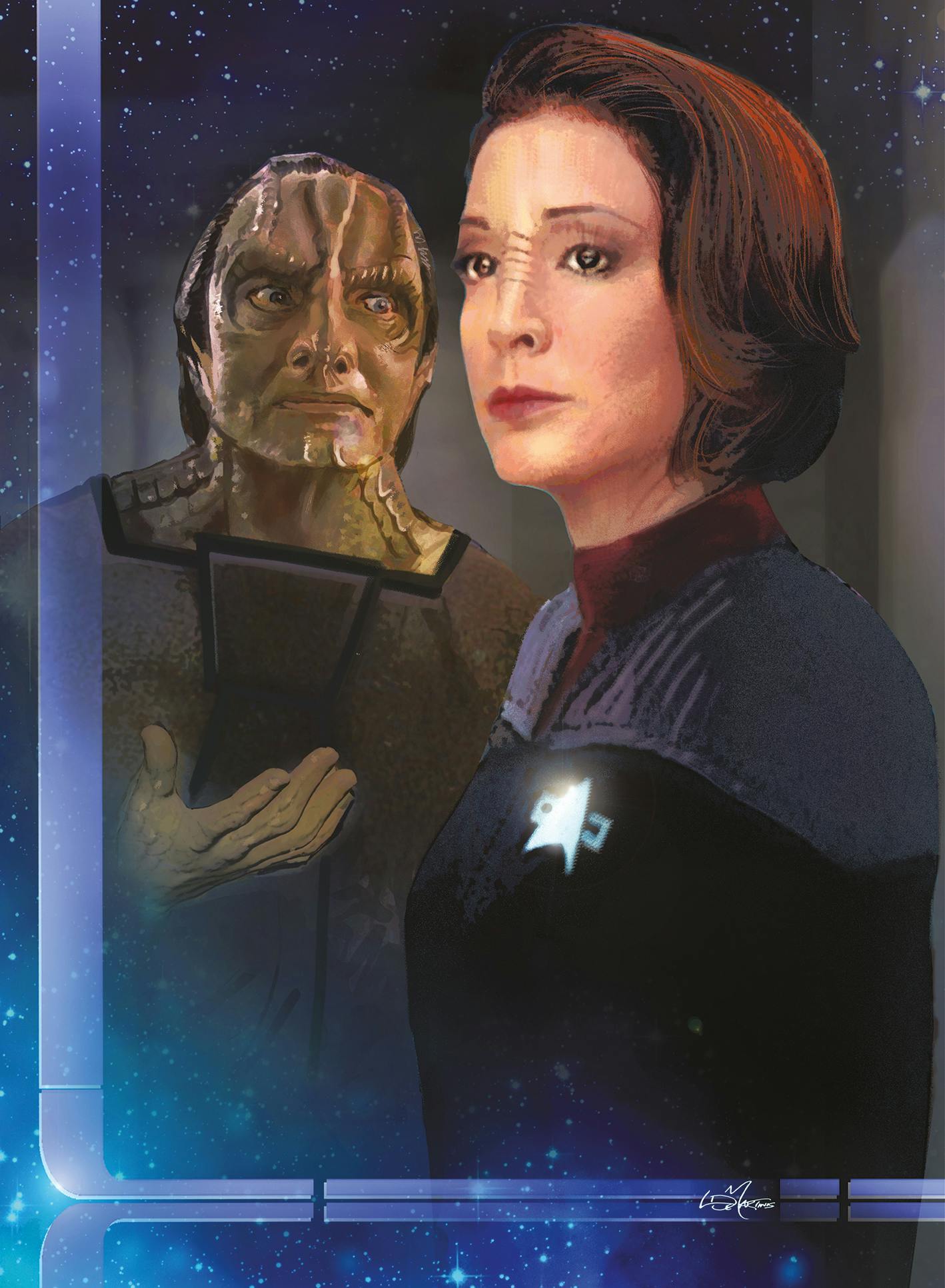 'Things Can Only Get Better' cover art by Louie De Martinis featuring Garak and Kira Nerys