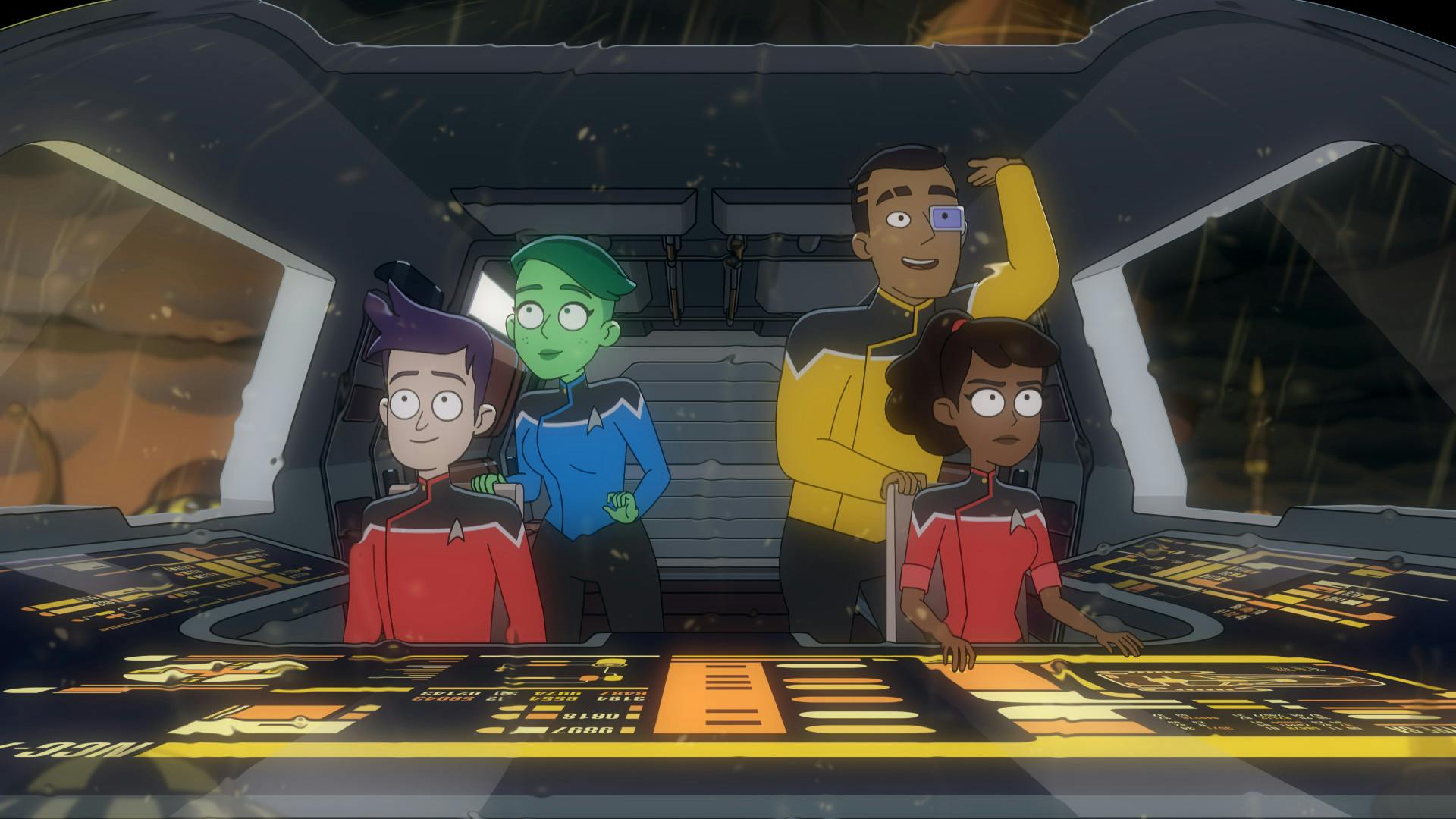 On their shuttle, Mariner, Boimler, Rutherford, and Tendi travel to the Ferengi homeworld Ferenginar in 'Parth Ferengi's Heart Place'