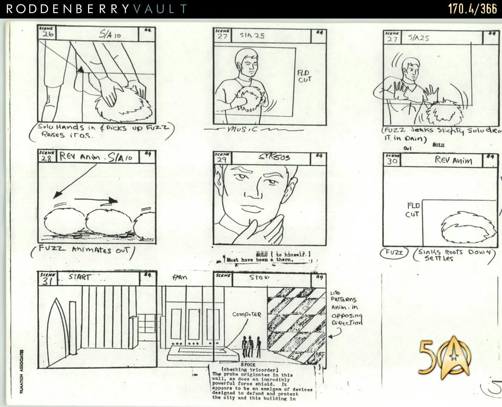 From the Roddenberry 366 Vault - The Animated Series - 'The Infinite Vulcan' storyboards