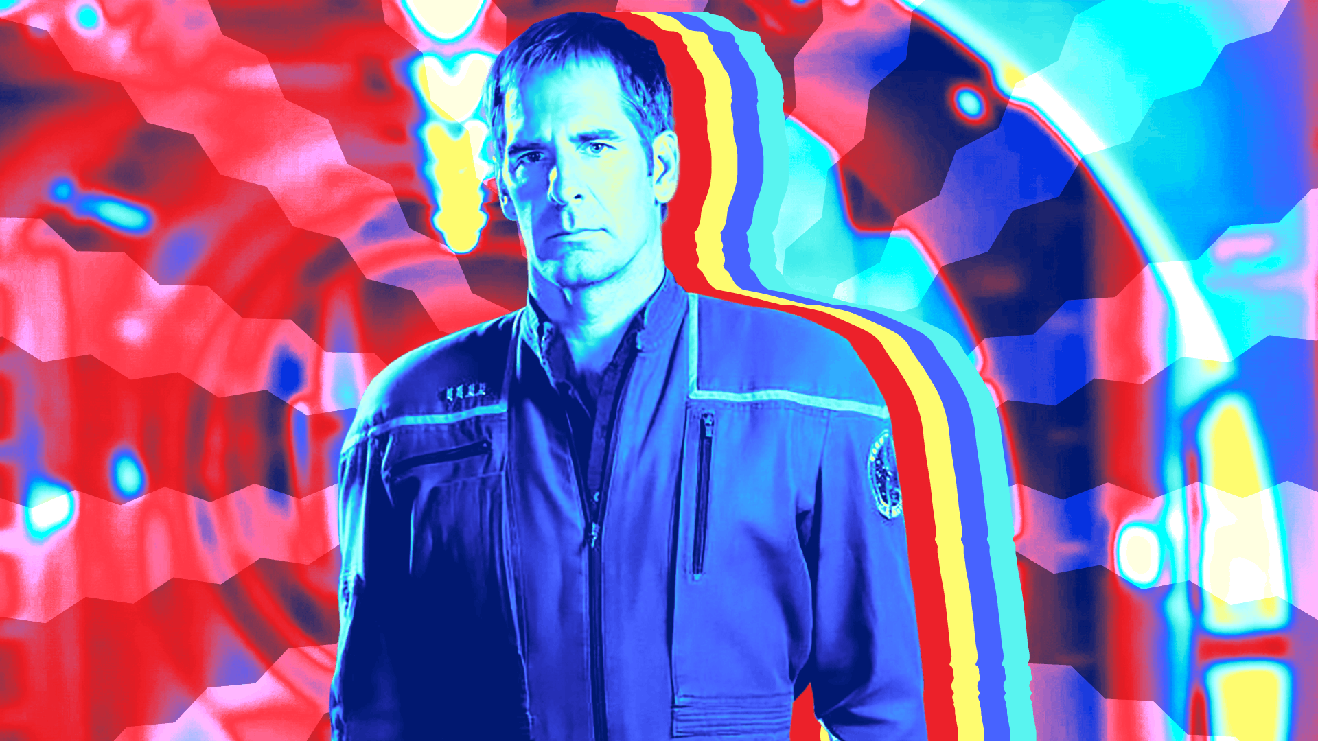 Stylized and filtered image of Captain Jonathan Archer