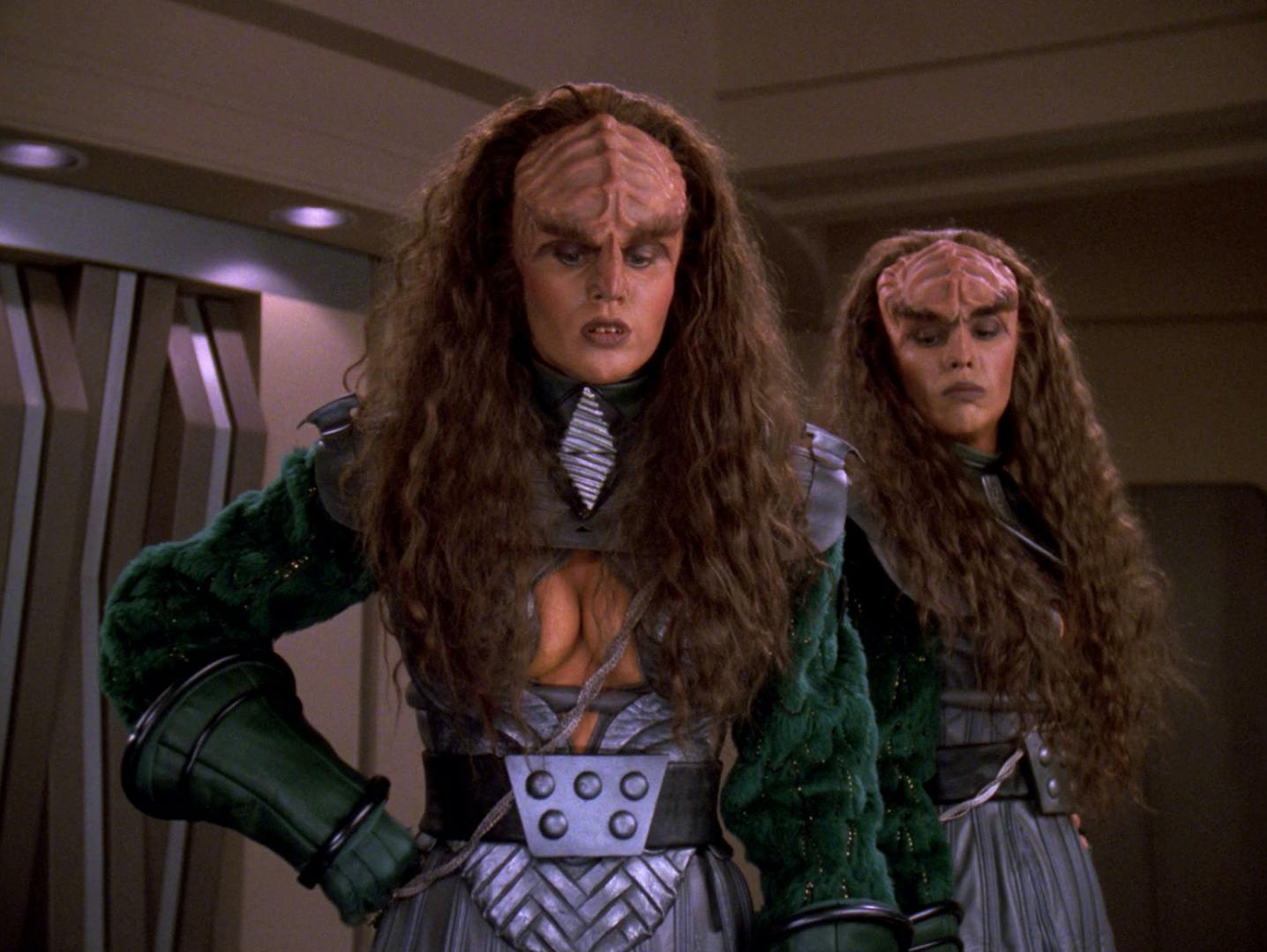 The Duras sisters Lursa and B'Etor in 'Firstborn'