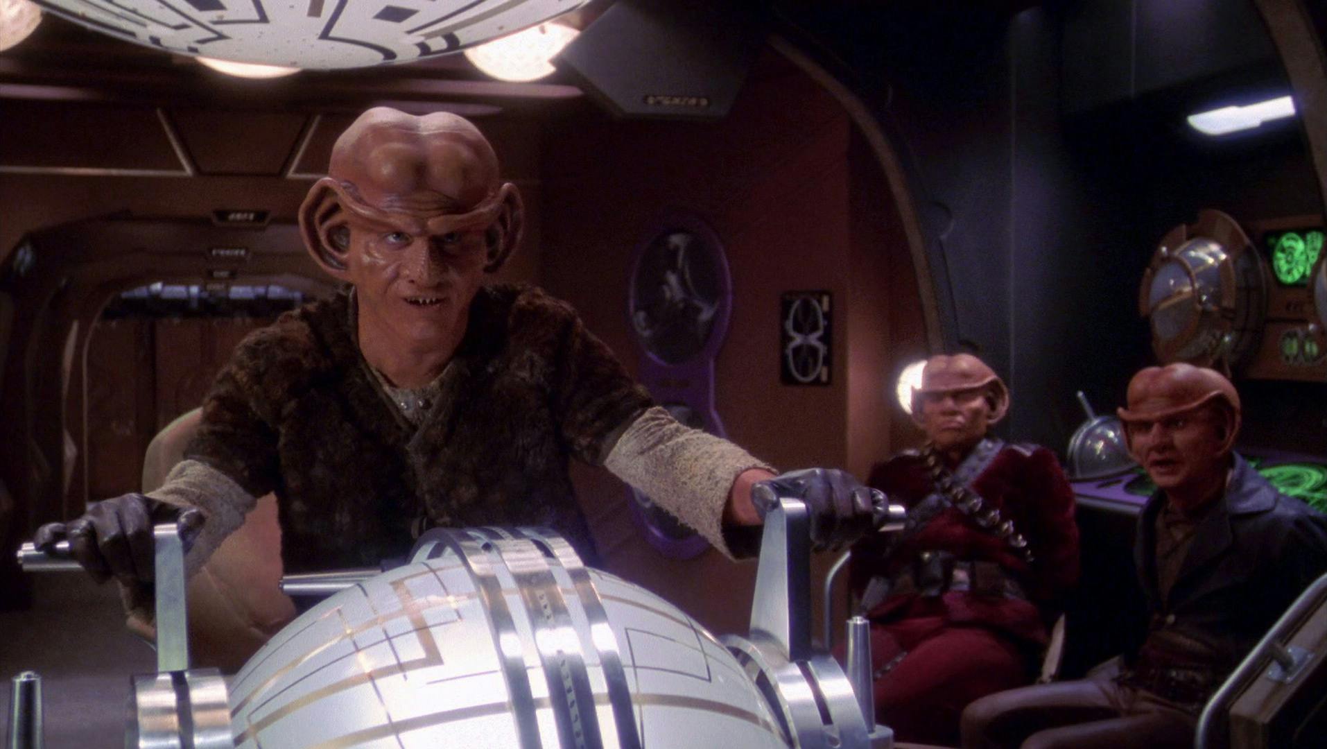 Aboard their ship, Krem disengages from the Enterprise NX-01, while his tied up crew offers bribes for their release in 'Acquisition'