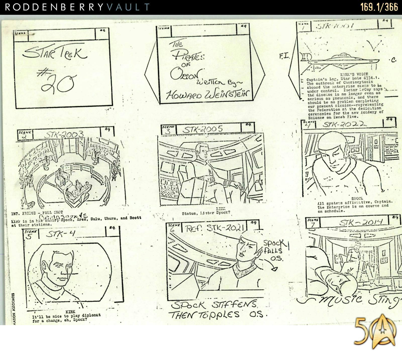 From the Roddenberry 366 Vault - The Animated Series - 'The Pirates of Orion' storyboards