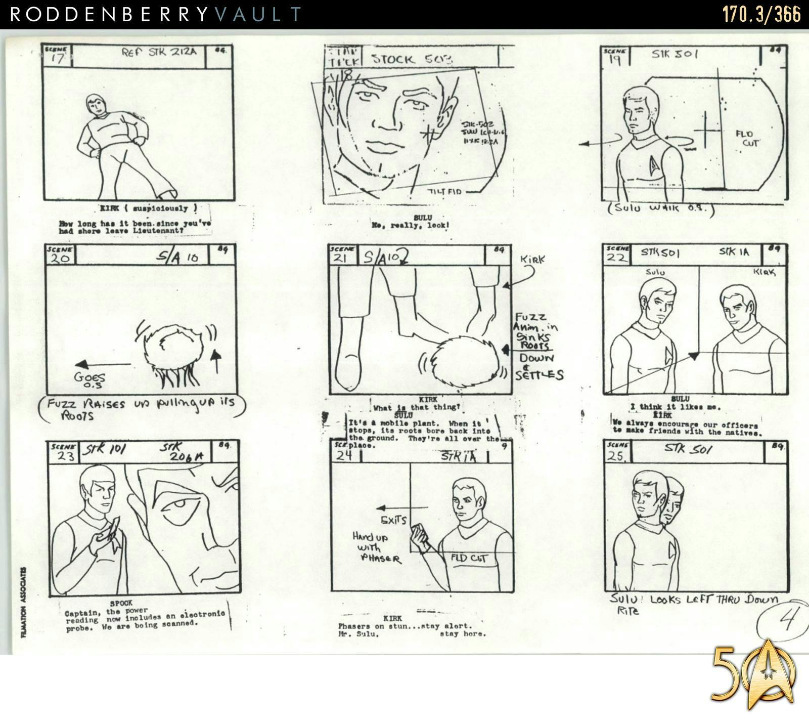 From the Roddenberry 366 Vault - The Animated Series - 'The Infinite Vulcan' storyboards