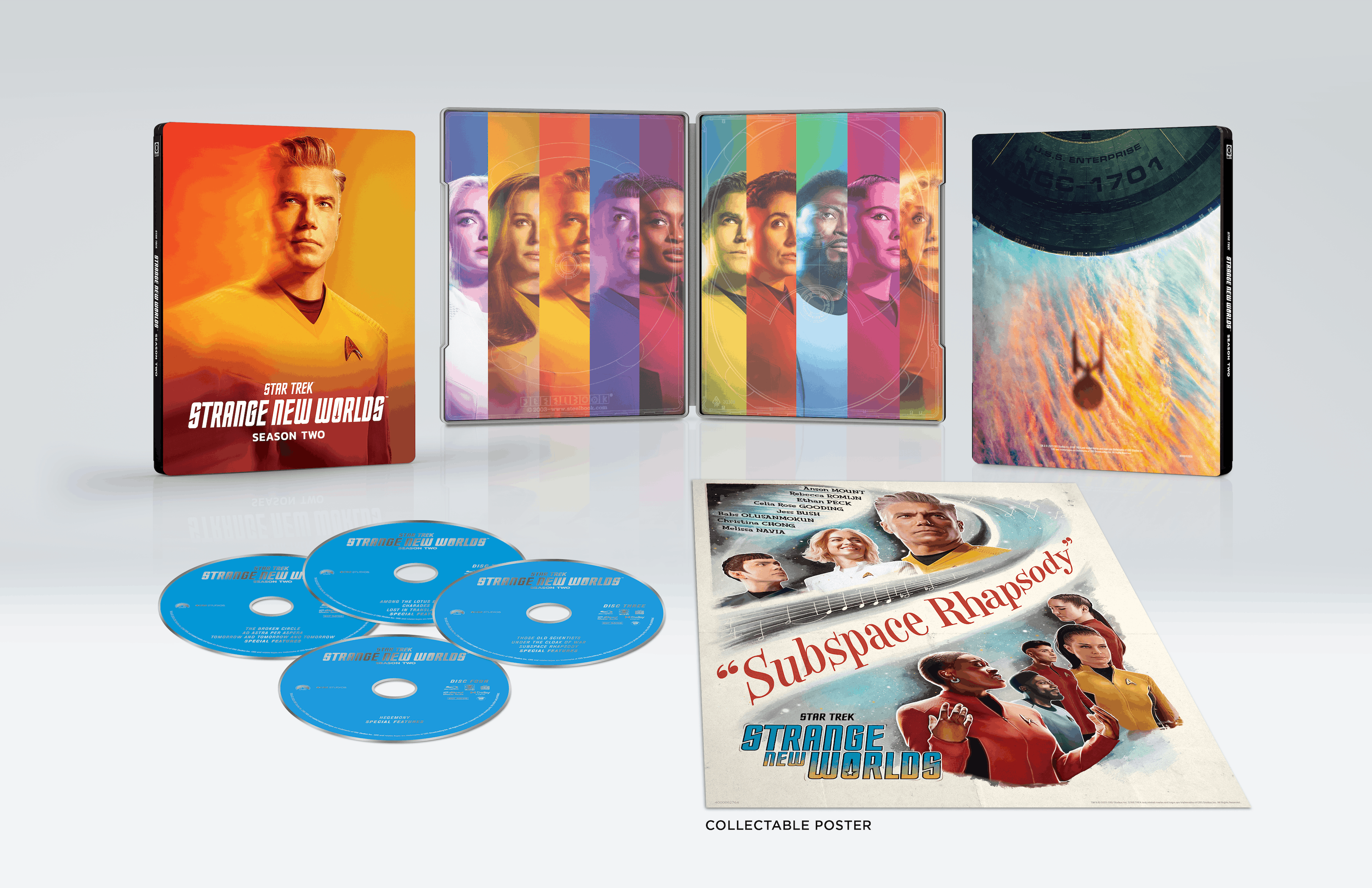 Star Trek: Strange New Worlds Season 2 - Blu-ray Steelbook pack shot with collectable poster