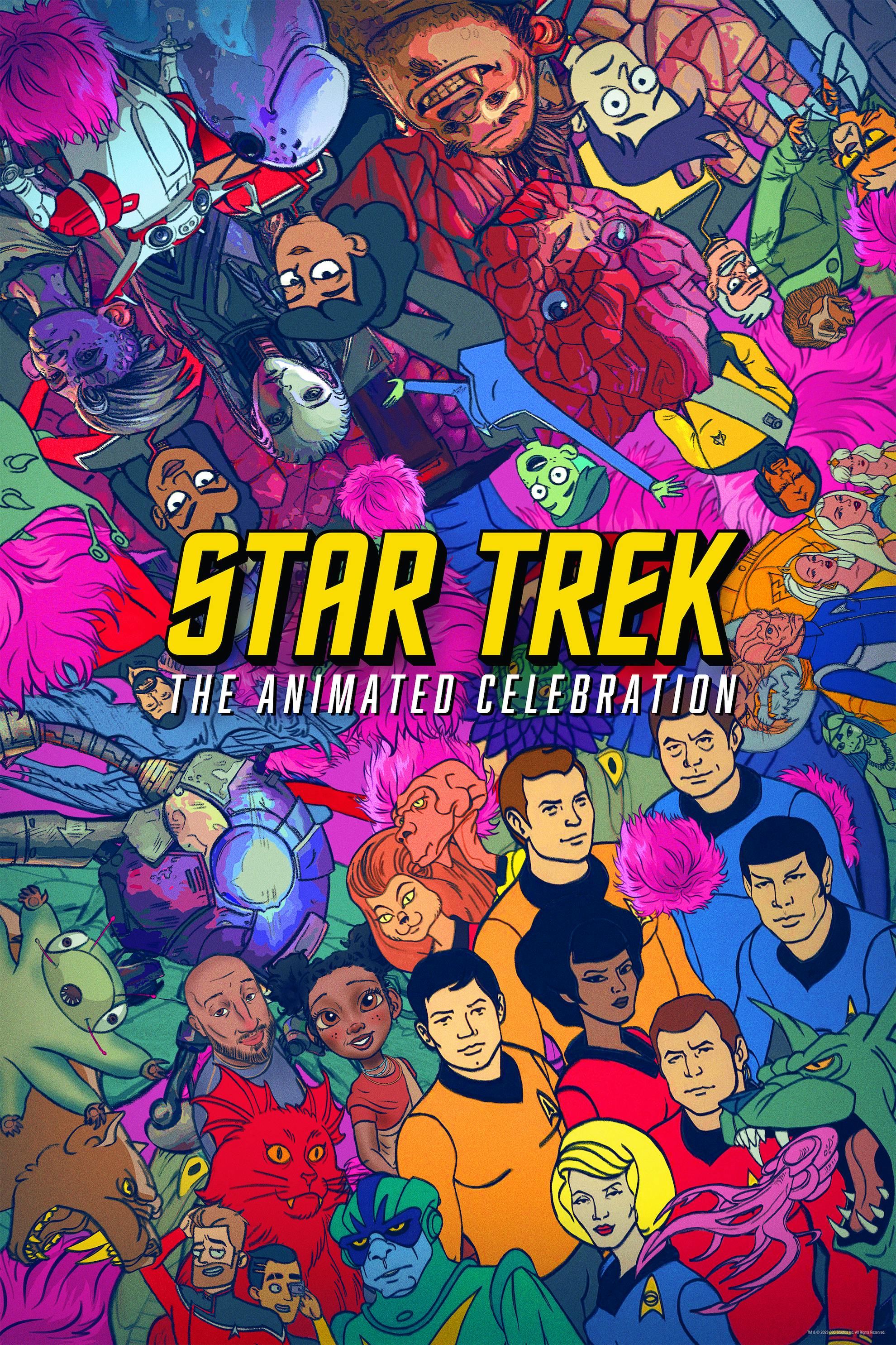 Star Trek: The Animated Celebration Poster featuring characters across the Star Trek universe in their animated form