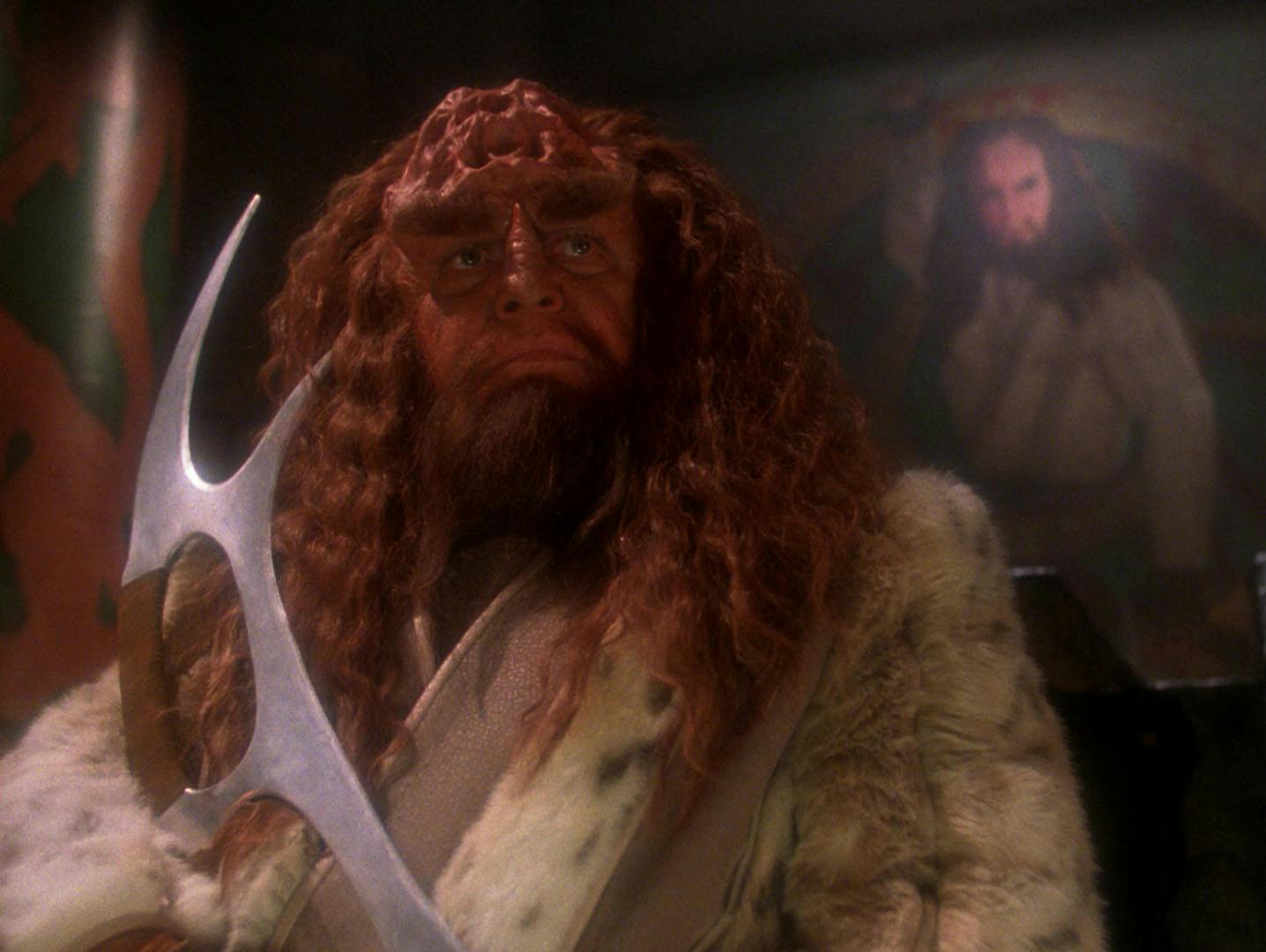 In the temple on Boreth, Kahless (the clone) recalls how his bat'leth was created in 'Rightful Heir'