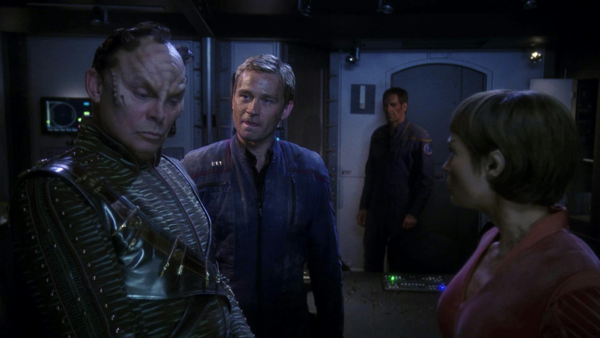 Overwhelmed by grief and anger over his sister's death, Trip Tucker confronts Degra about the destruction the Xindi weapon caused in 'The Forgotten'