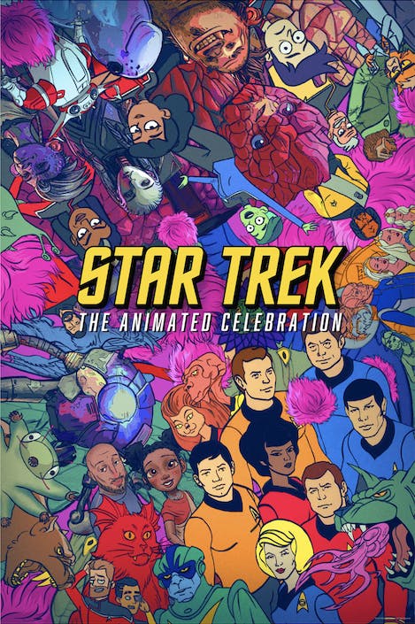 Star Trek: The Animated Celebration Poster featuring characters across the Star Trek universe in their animated form