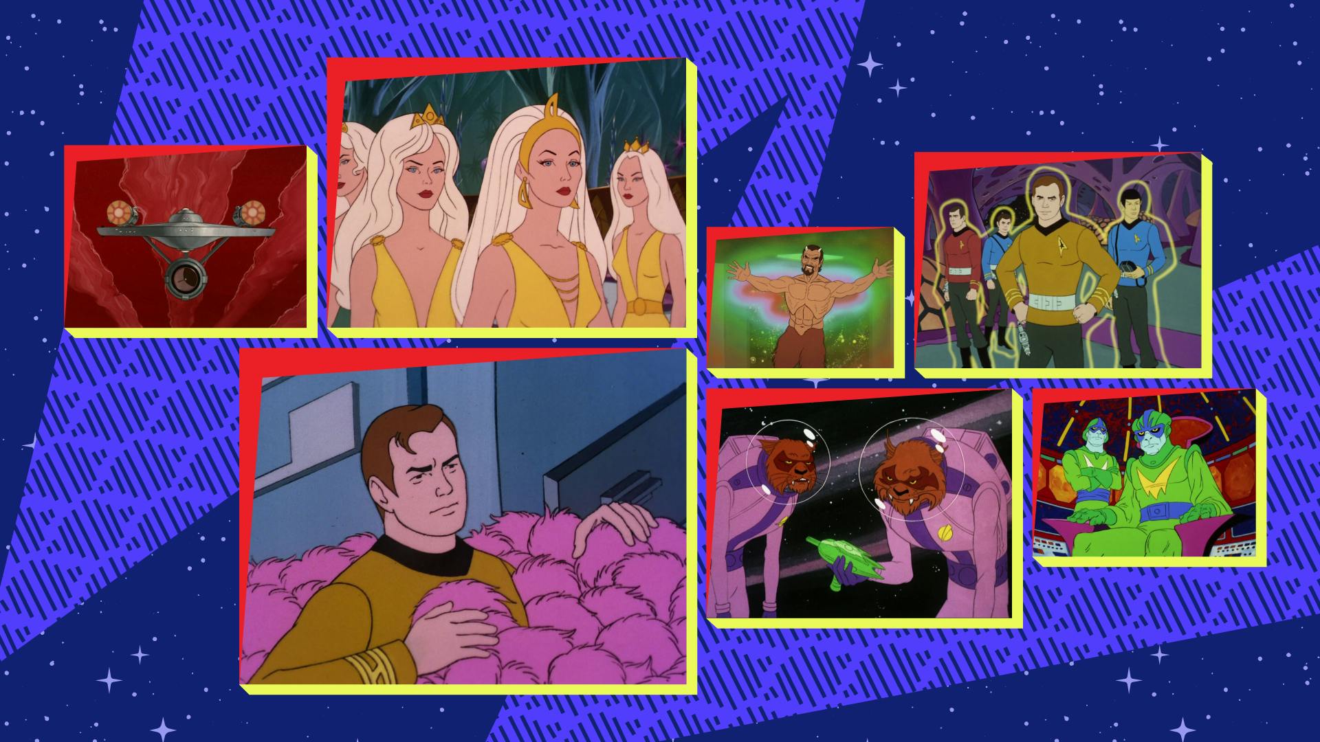 Collage of stills across Star Trek: The Animated Series