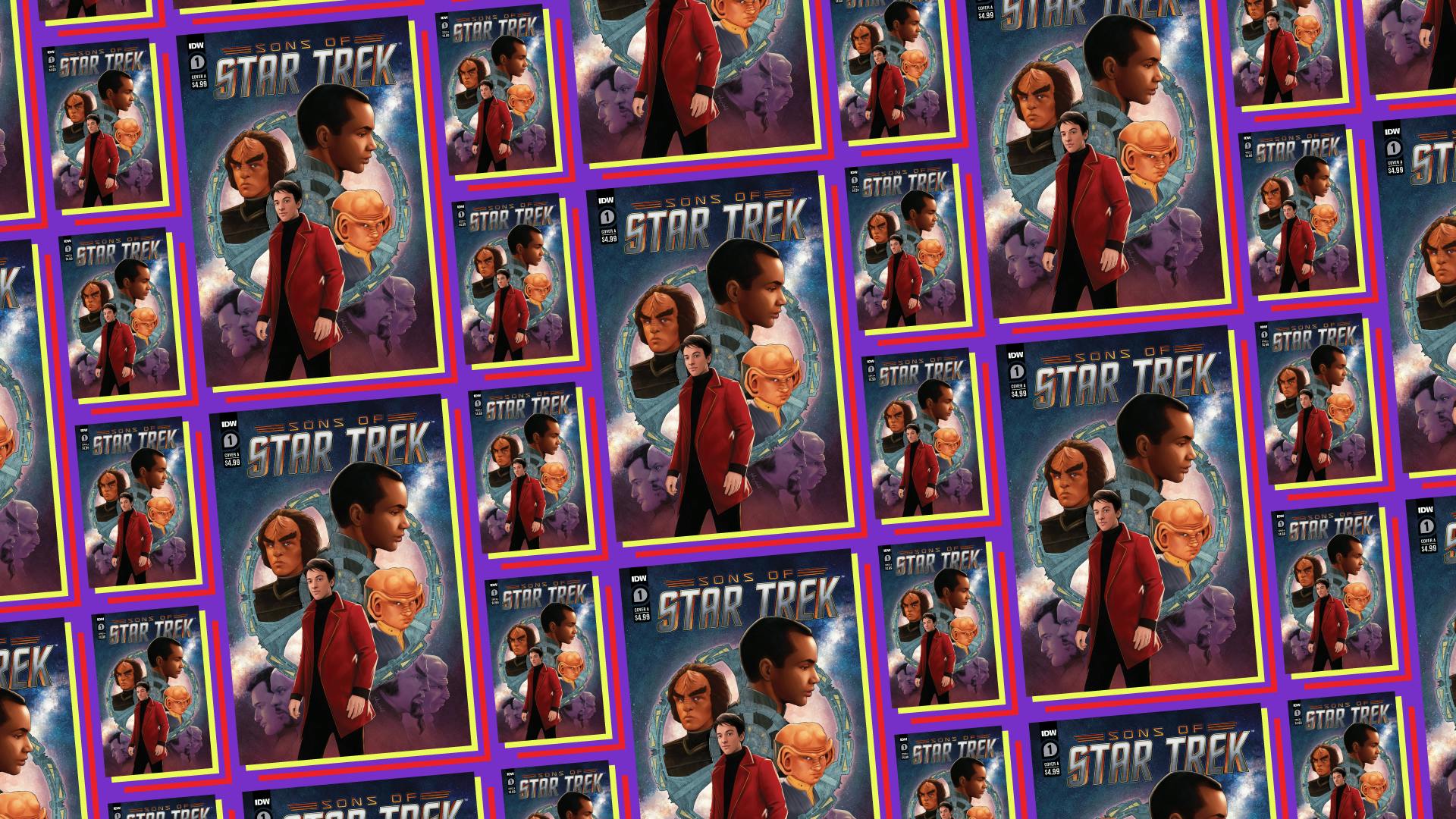 Star Trek: Sons of Star Trek cover featuring Jake Sisko, Nog, Alexander Rozhenko, and Q Junior
